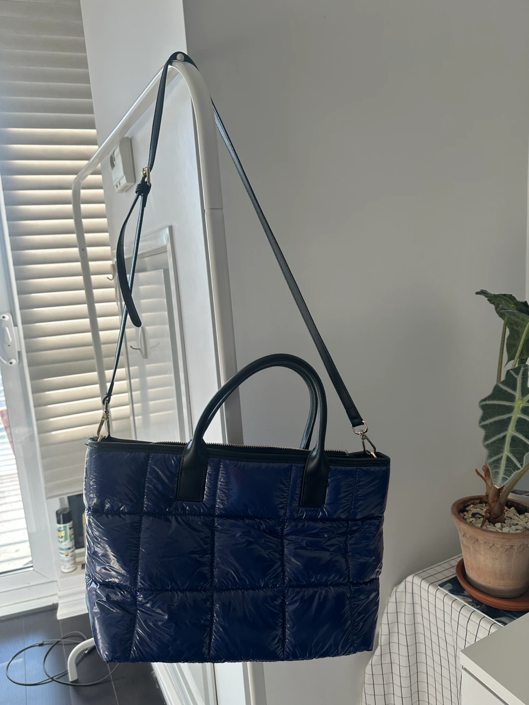 Blue Puffer Tote Bag