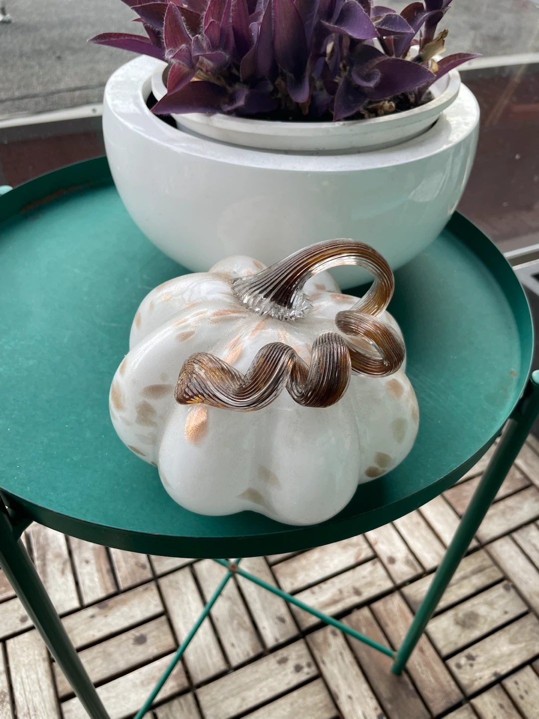 Glass Pumpkin Decor
