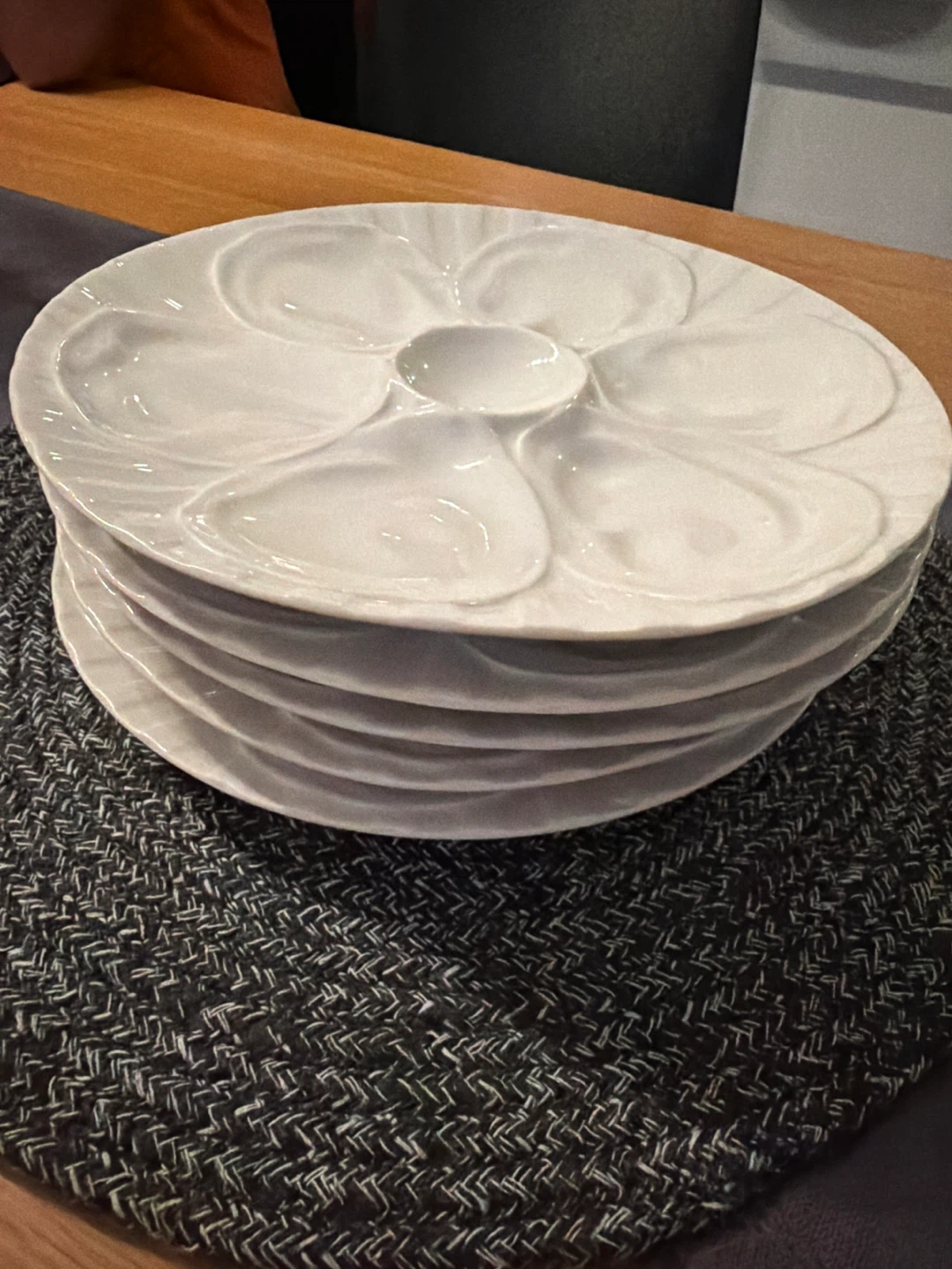 Set of 5 Vintage Pillivuyt France White Porcelain Oyster Plates - photo 2