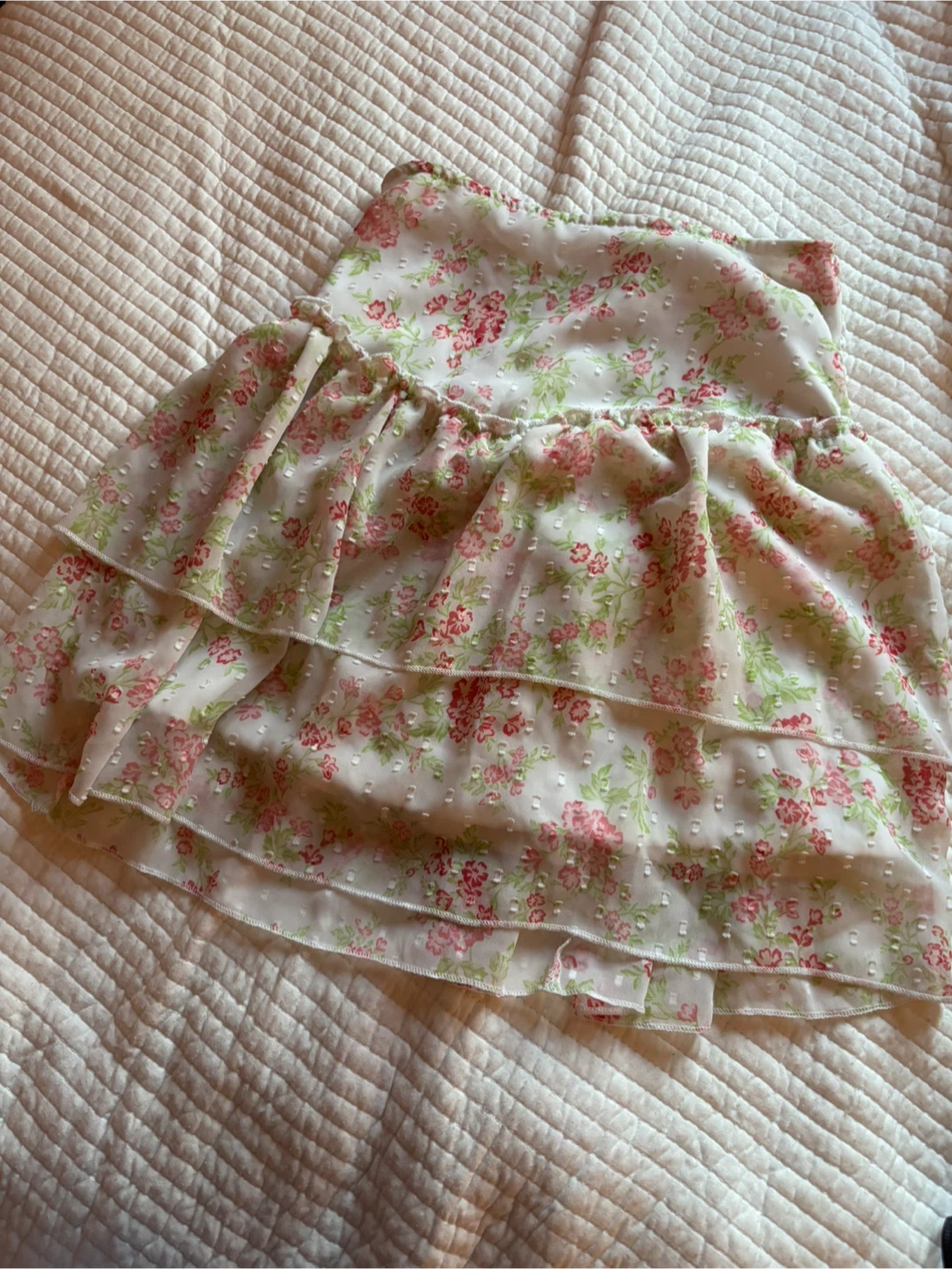 Tiered Ruffle Floral Mini Skirt