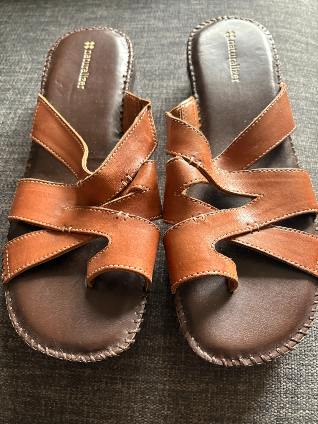 Naturalizer Women's Brown Leather Sandals Size 6