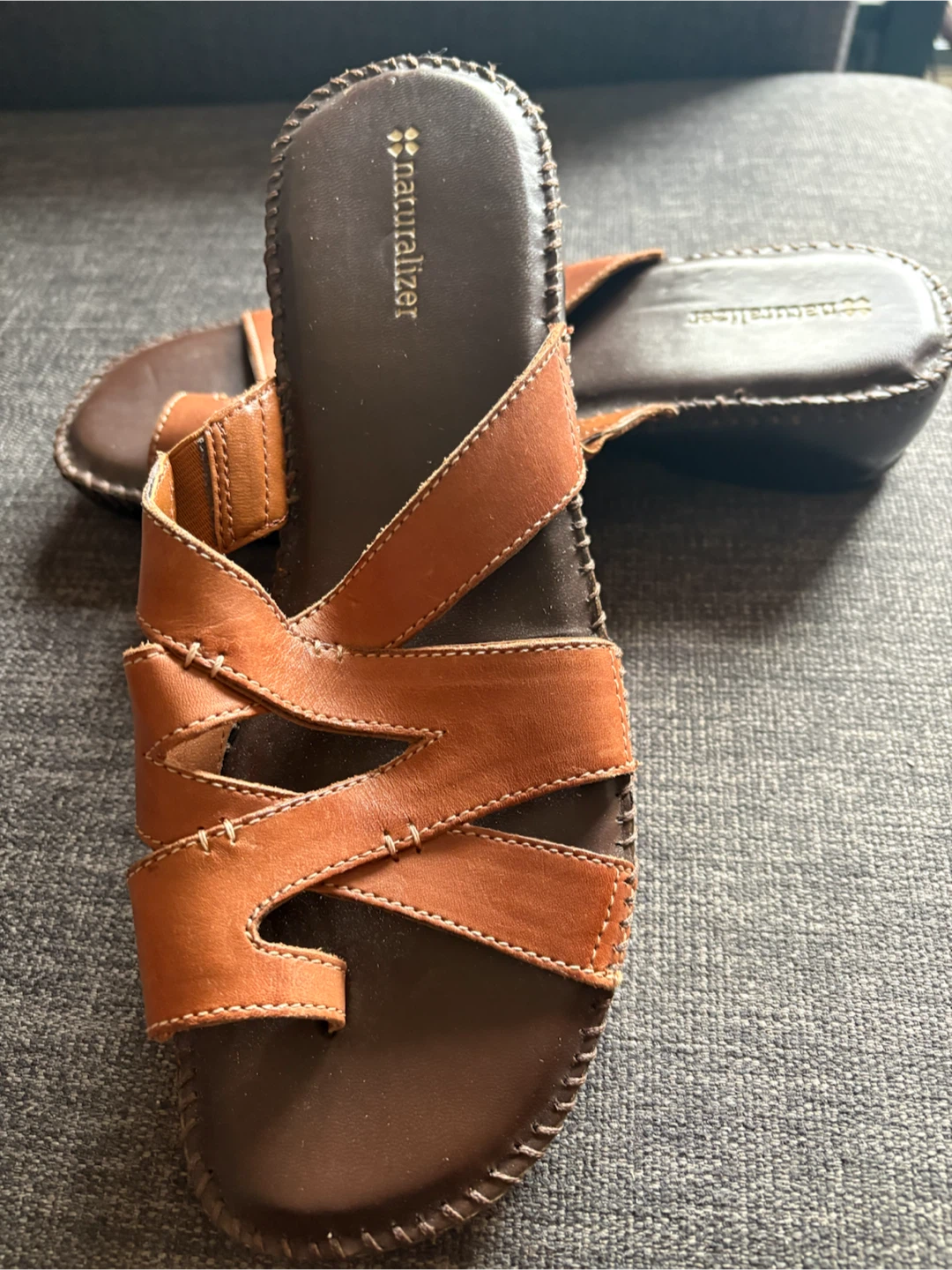 Naturalizer Women's Brown Leather Sandals Size 6 - photo 2