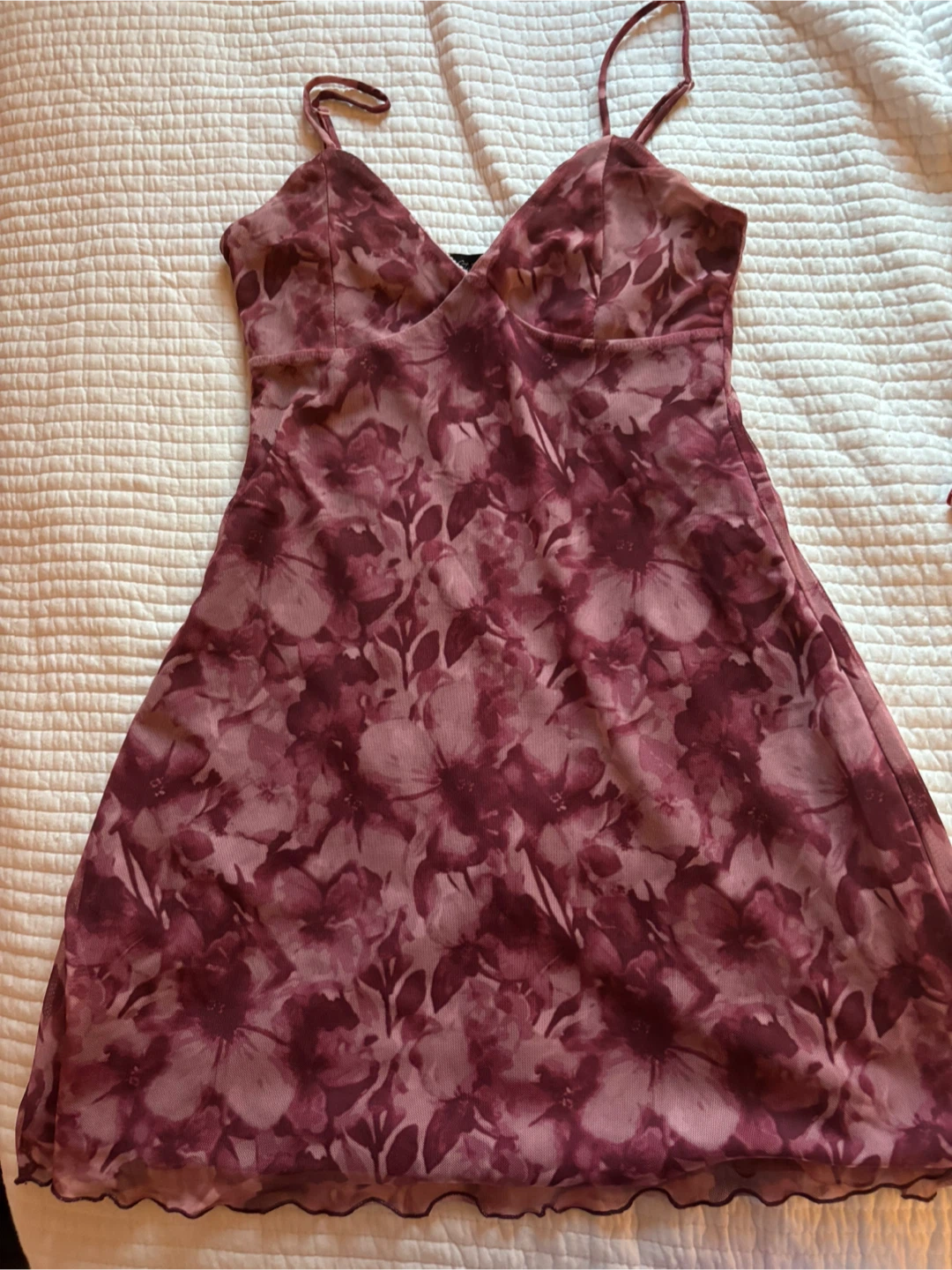 Floral Mesh Slip Dress