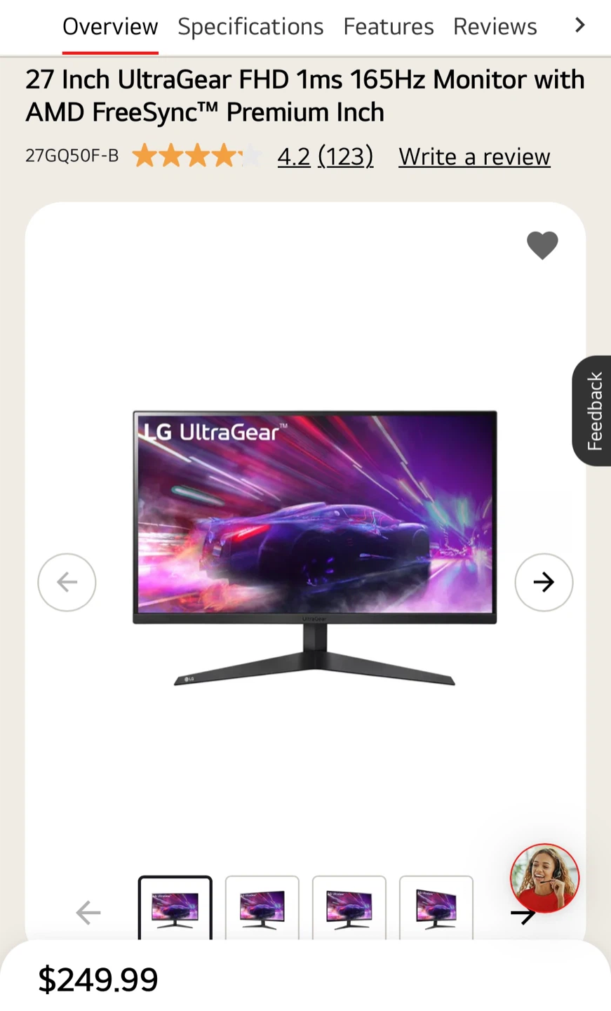 LG UltraGear 27" FHD Gaming Monitor