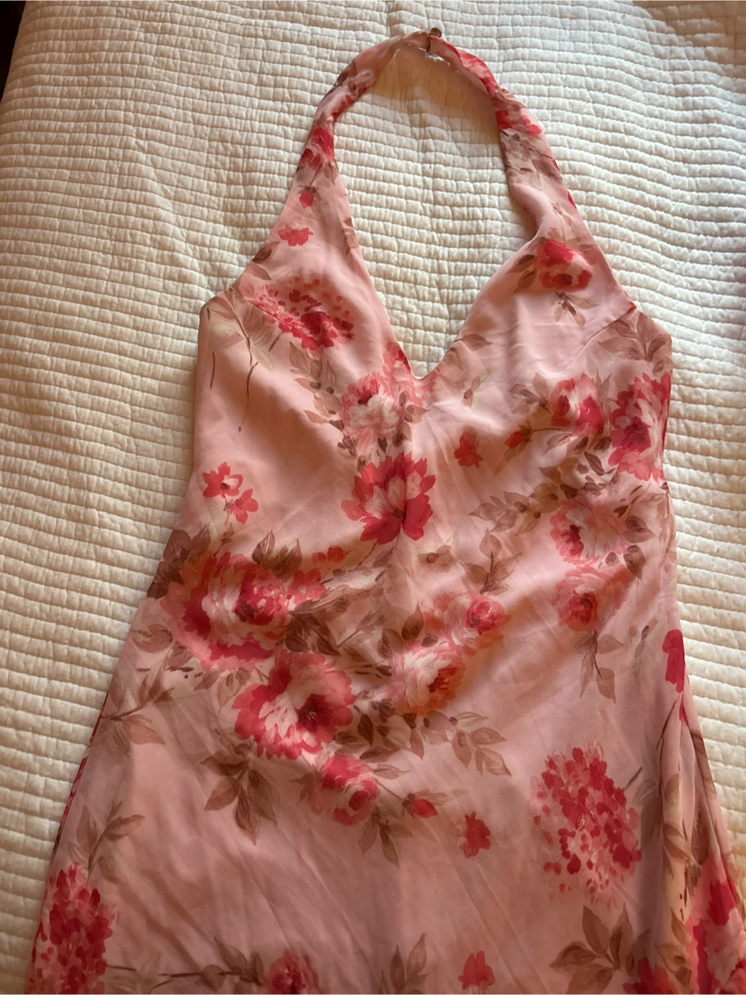 Pink Floral Halter Dress