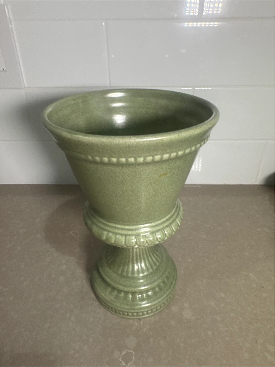 Haeger USA Green Pedestal Urn Planter