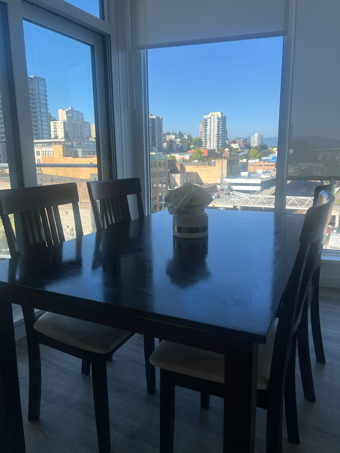 Dark Wood Dining Table with 4 Chairs - photo 4