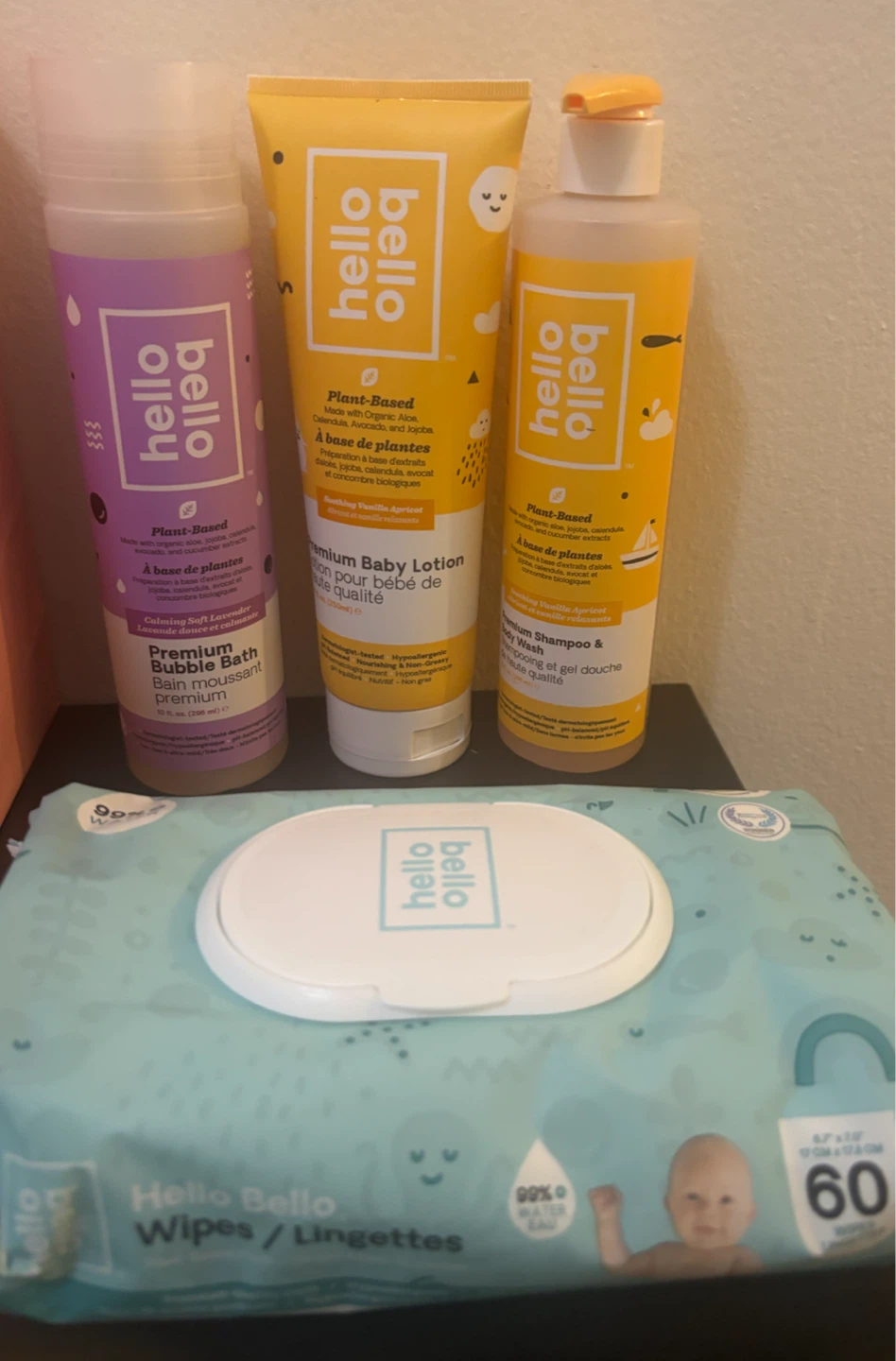 NEW-4 pcs-Hello Bello Baby Bath, Lotion, Shampoo & Wipes Bundle