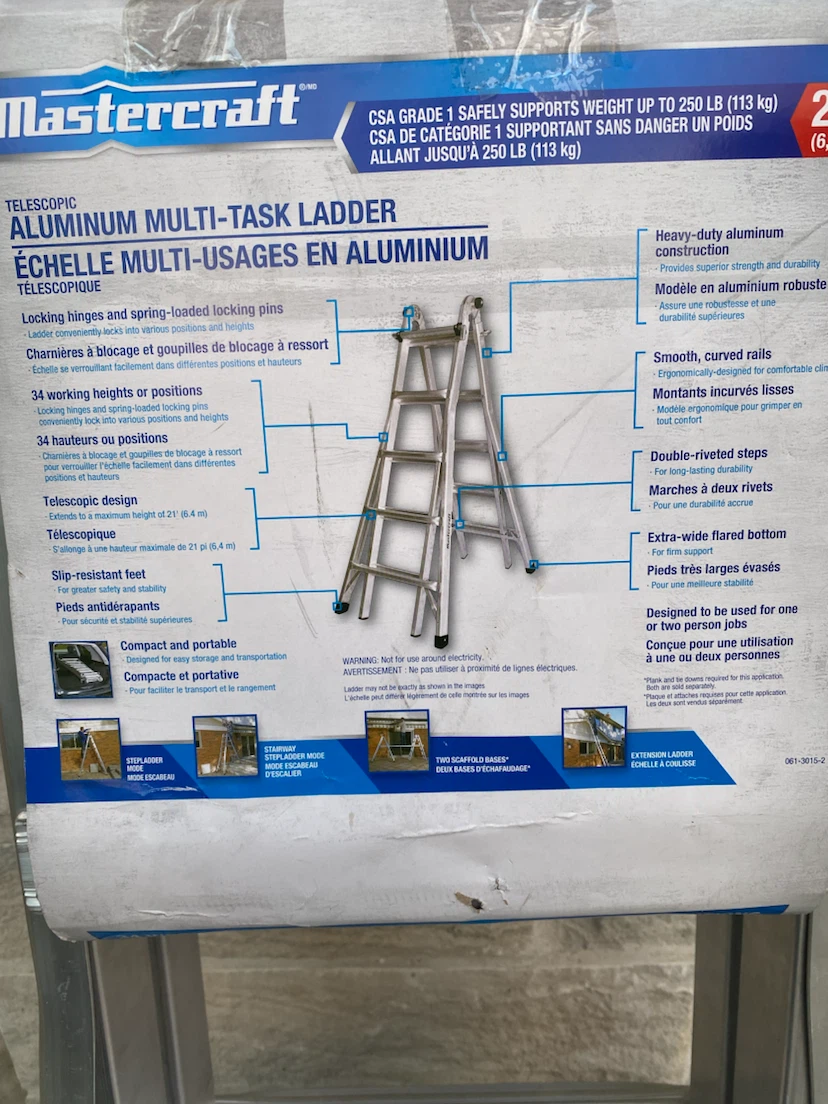 Mastercraft Telescopic Aluminum Multi-Task Ladder 21 ft - photo 2