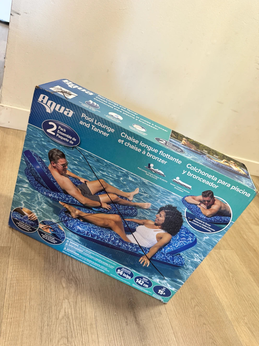 Aqua Pool Lounge & Tanner Floating Lounger - 2 Pack