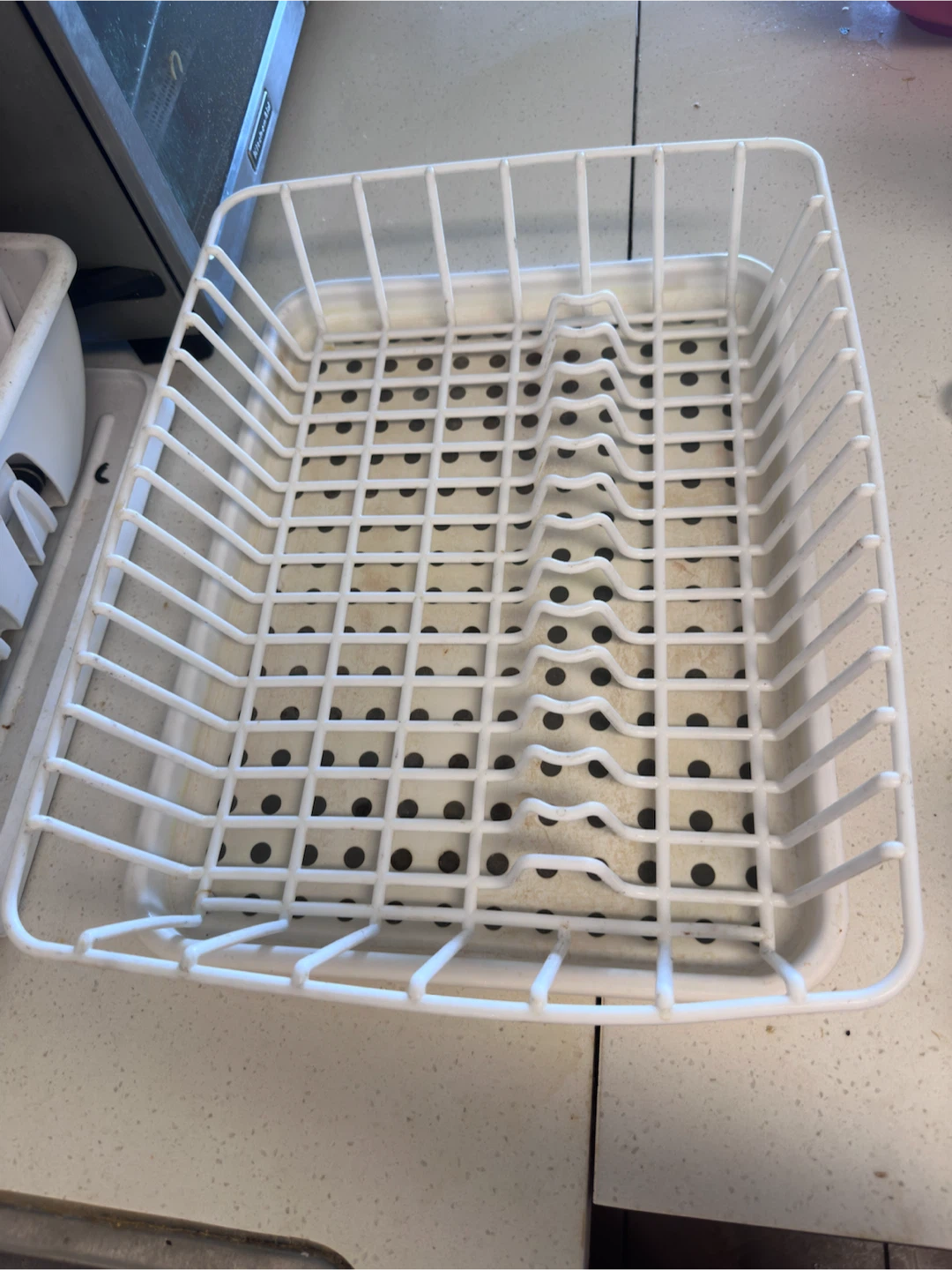 White Dish Drying Rack with tray