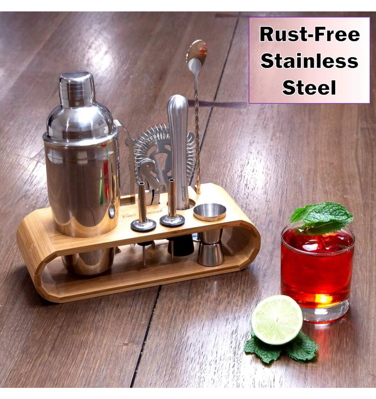 10PCS Stainless Steel Cocktail Shaker Set - photo 3