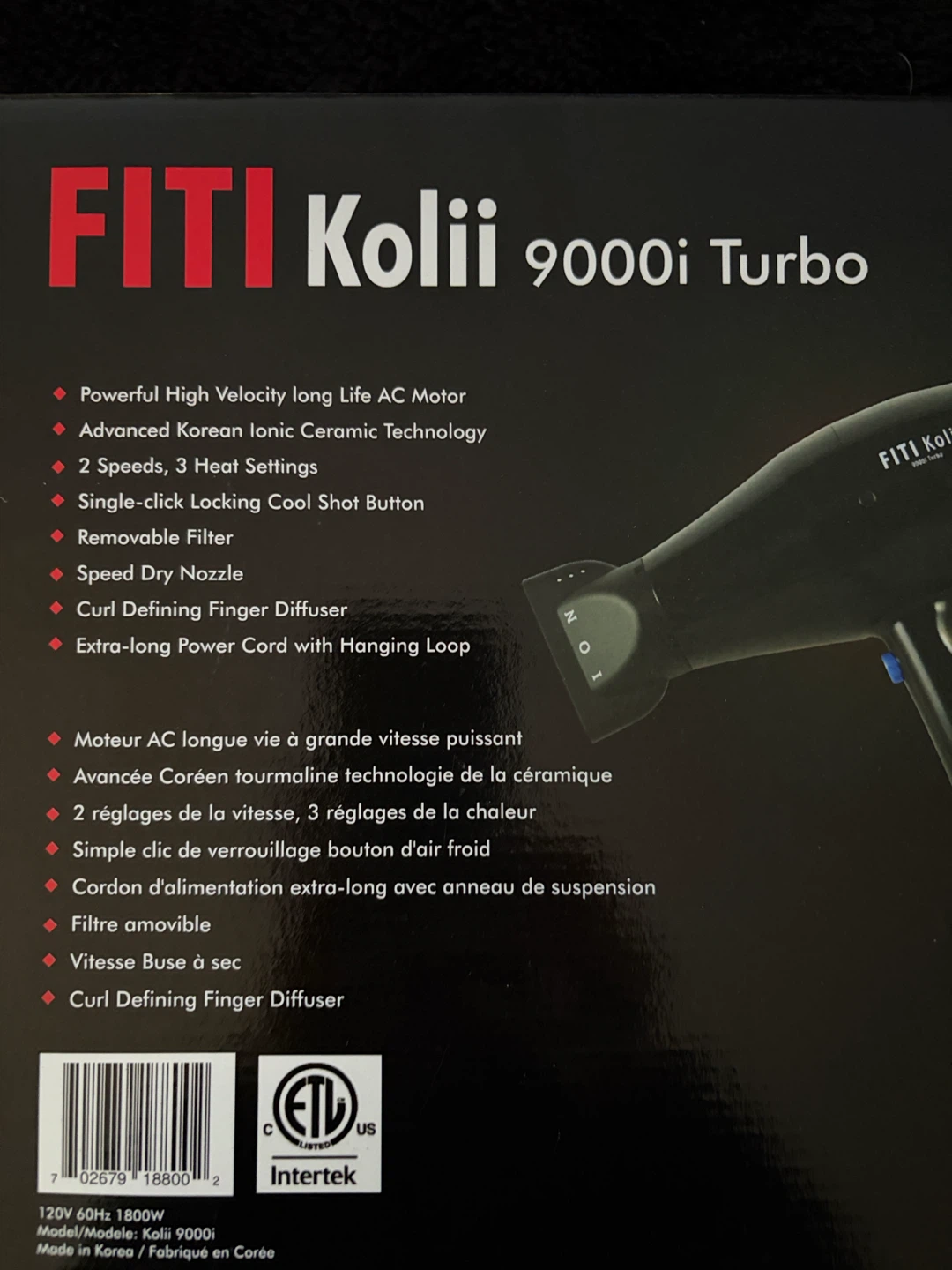 FITI Kolii 9000i Turbo Tourmaline Ceramic Hair Dryer - photo 3