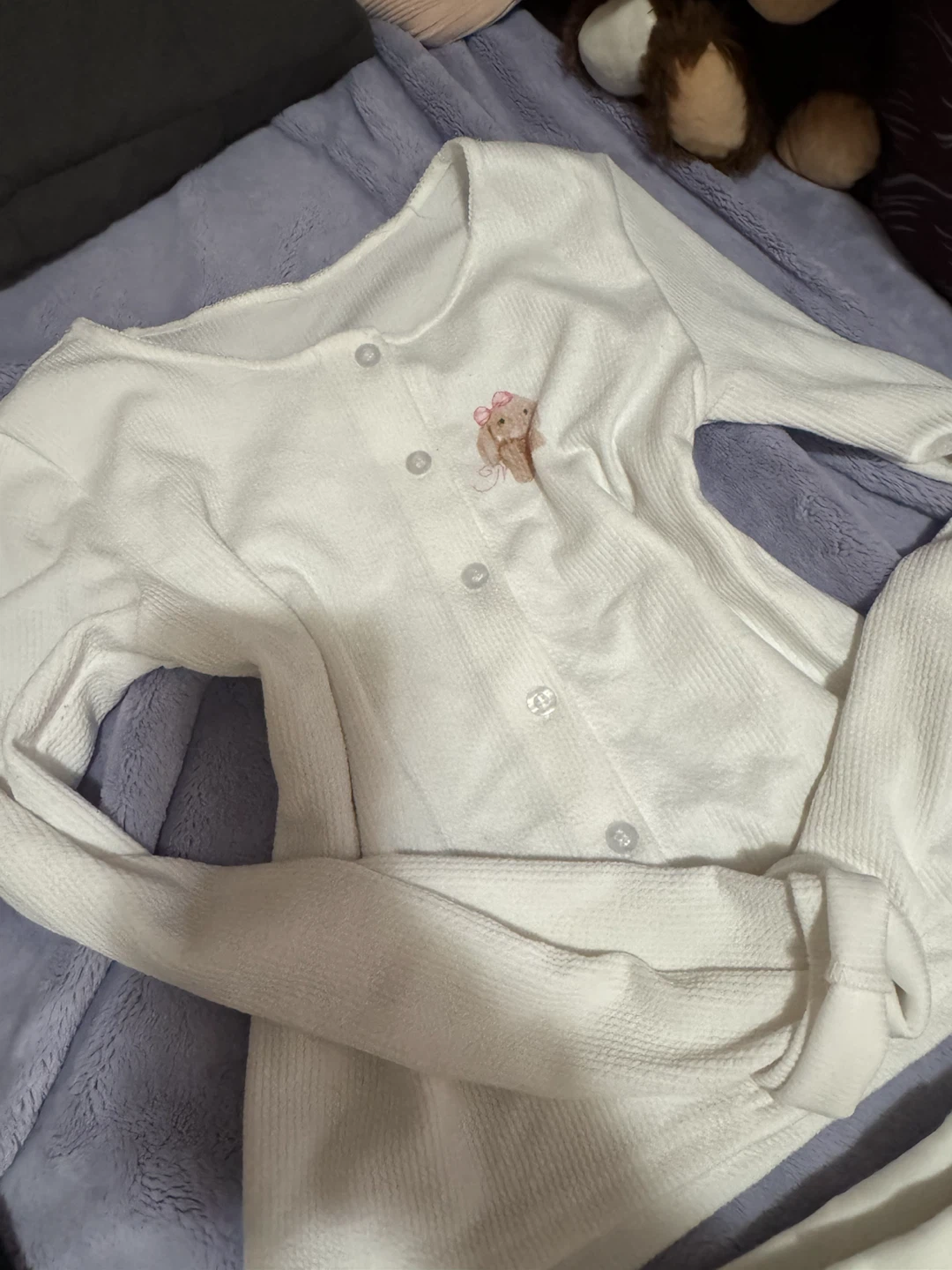 White Brown Bunny Pajama Set
