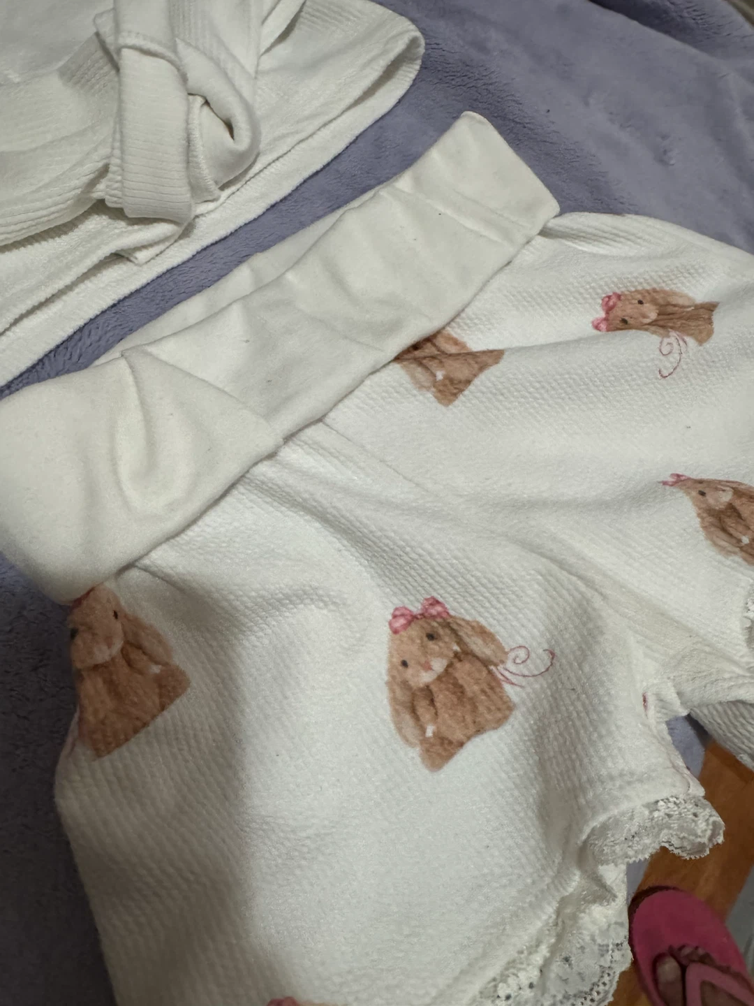 White Brown Bunny Pajama Set - photo 2