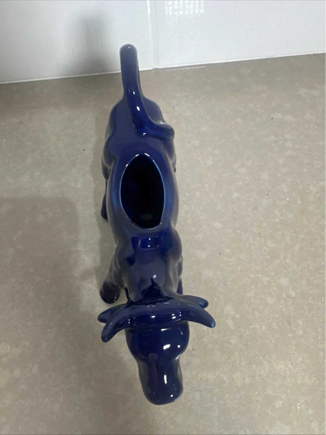 Blue Ceramic Cow Creamer or Pitcher - photo 3