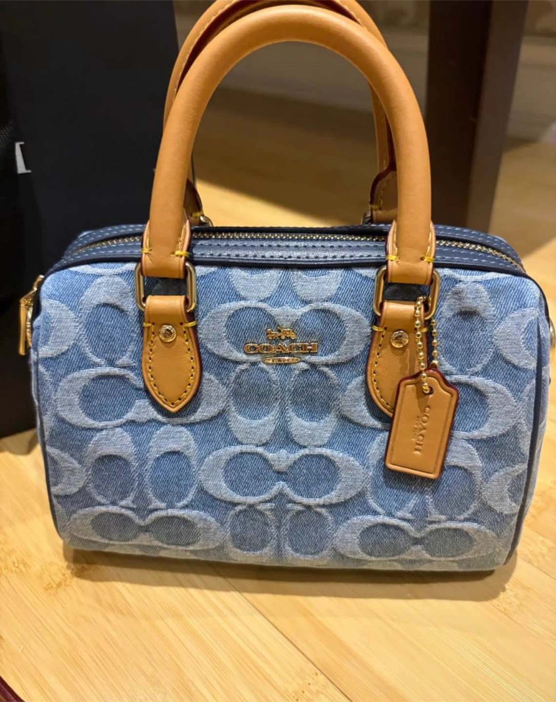 BRAND NEW Coach Signature Denim Mini Rowan - photo 2