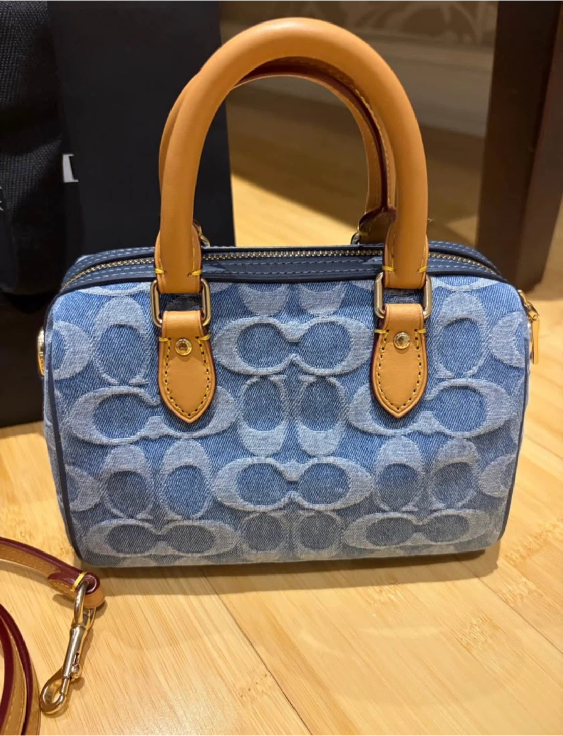 BRAND NEW Coach Signature Denim Mini Rowan - photo 3