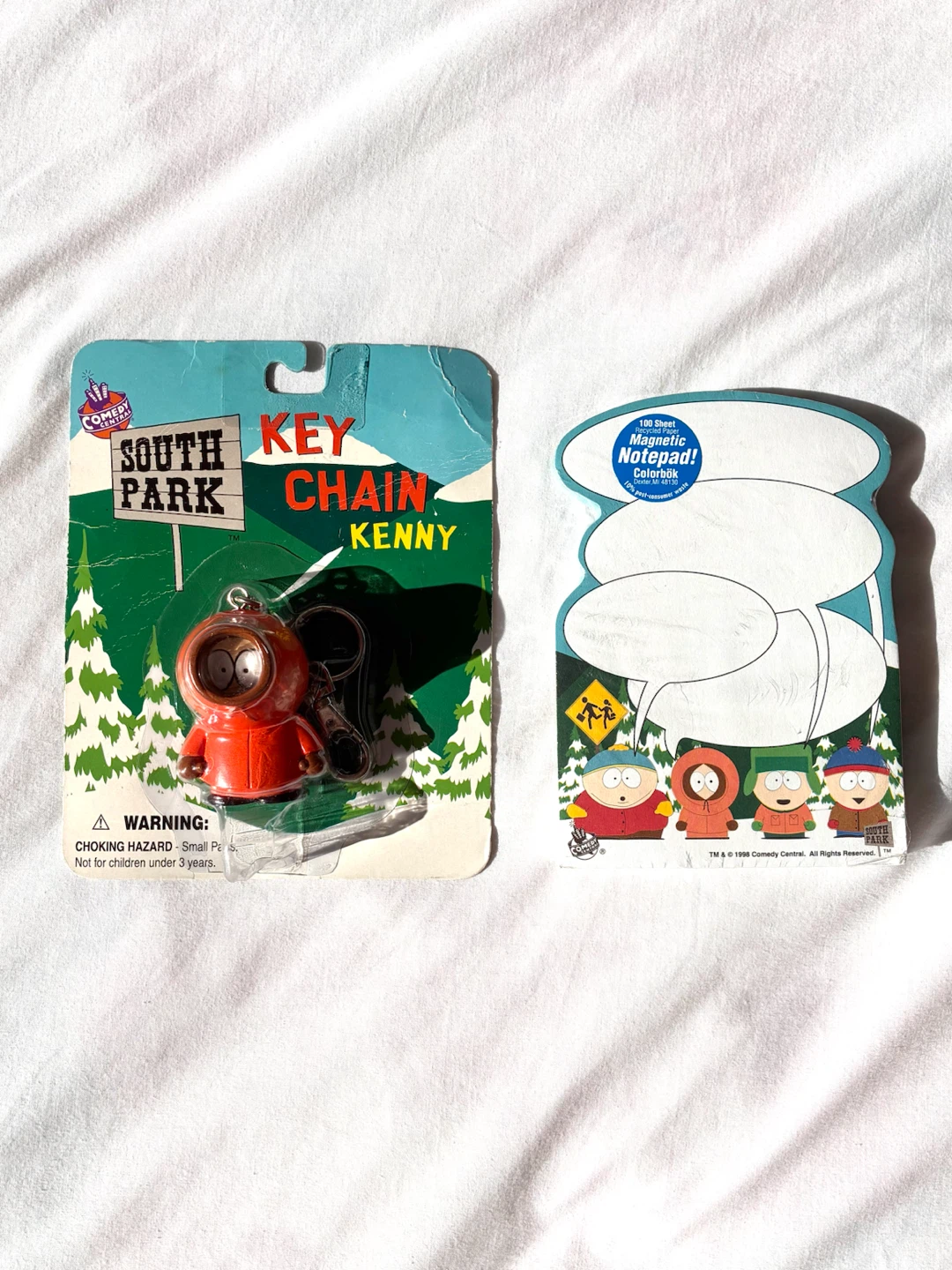 South Park 1998 Vintage New Kenny Key Chain + Magnetic Notepad