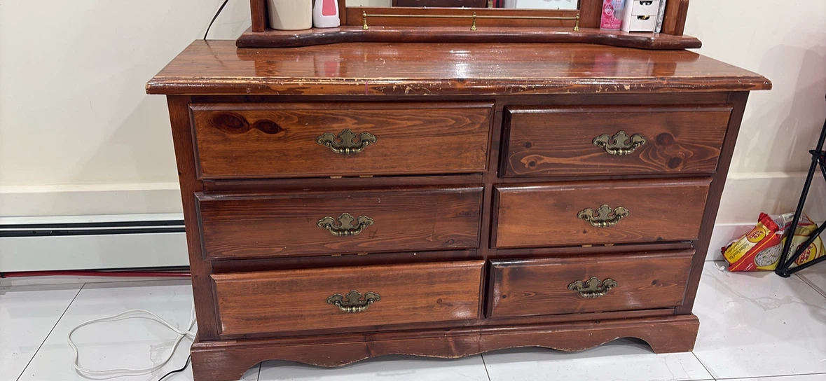 Wooden Dresser with Mirror - photo 2