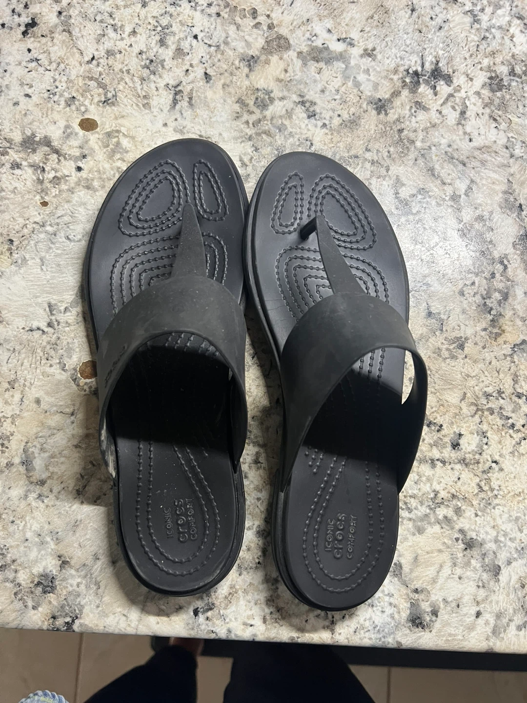 Black Crocs Comfort Flip Flop Sandals
