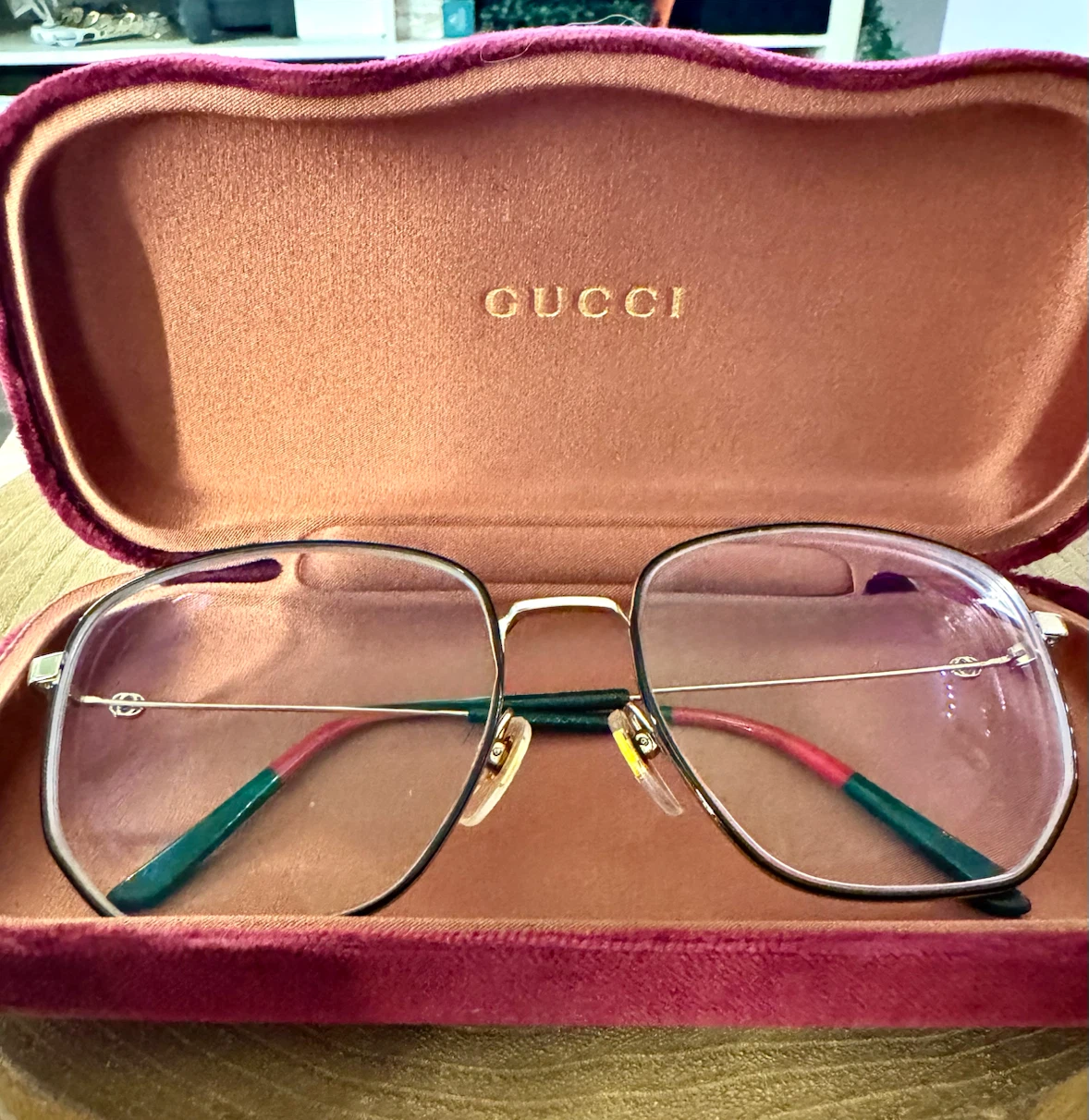 Gucci Black & Gold Frame Oversized Eyeglass Frame (GG03960)