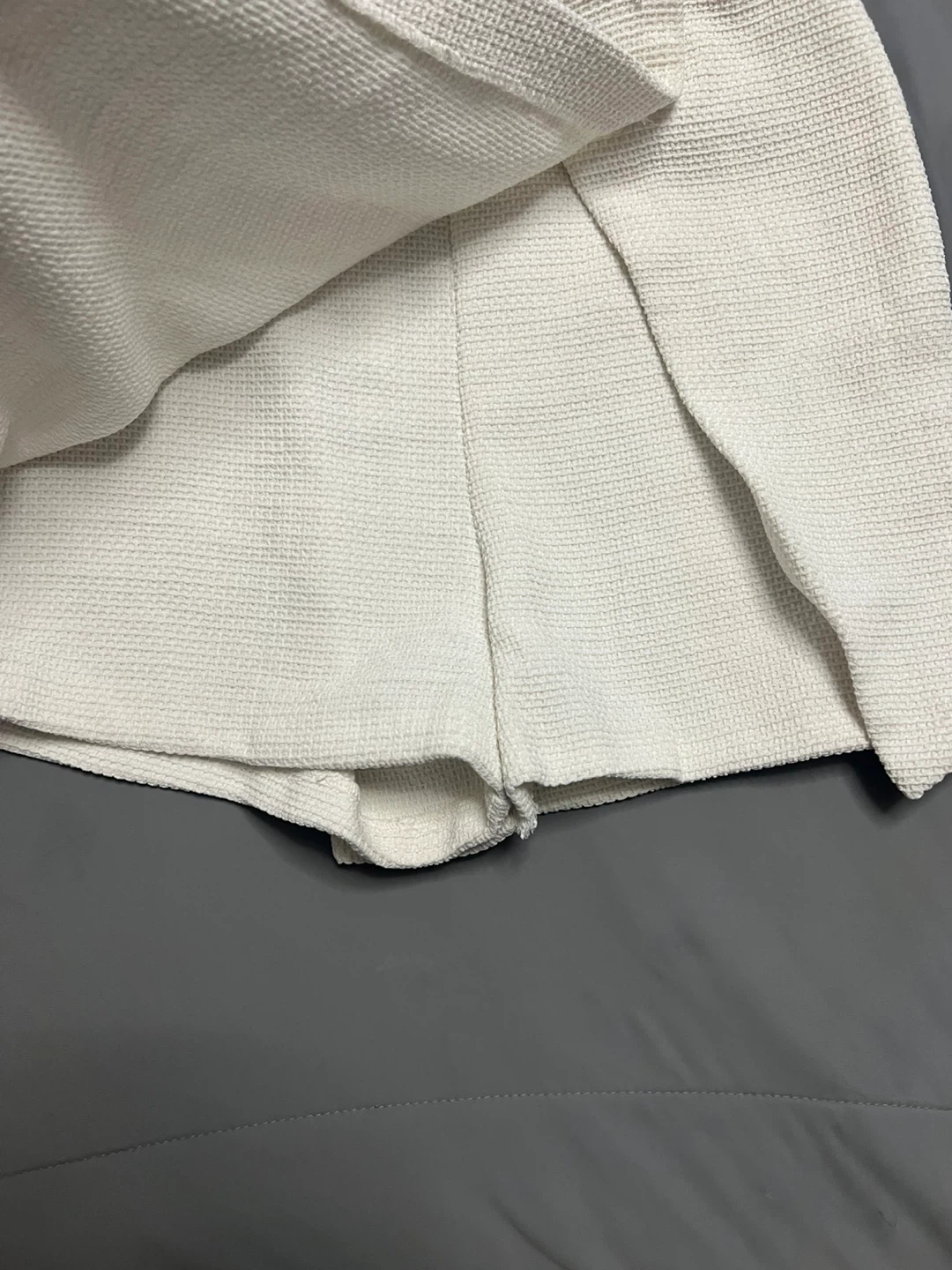 ZARA White Textured Skirt
