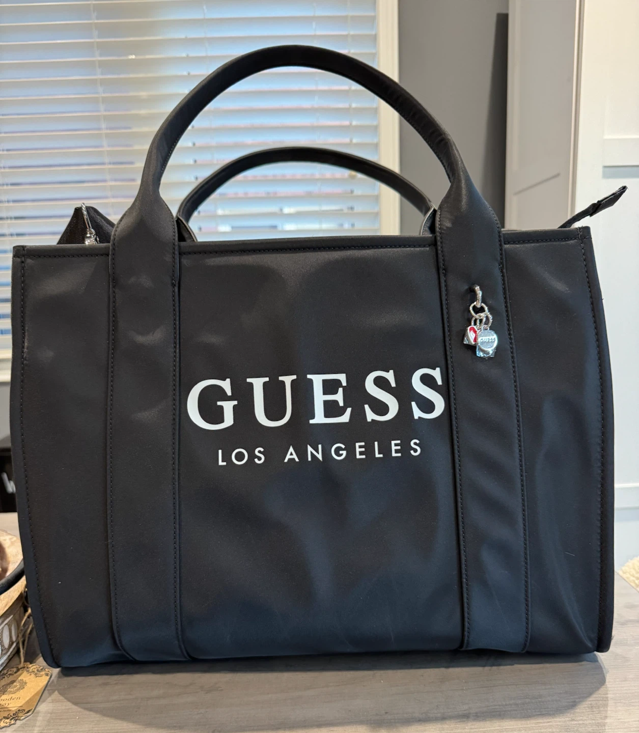 Black Guess Los Angeles Tote Bag