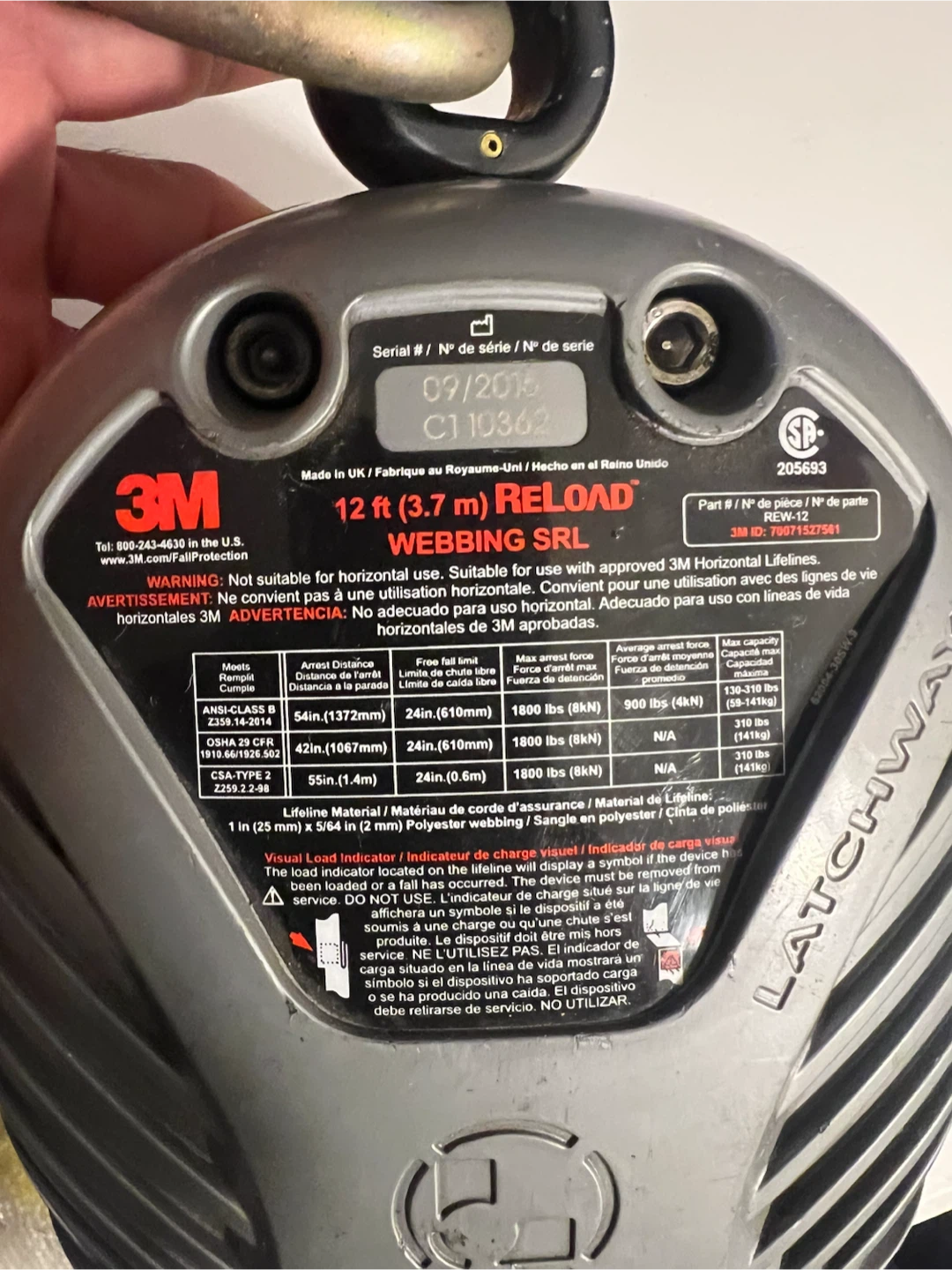 3M Latchways 12 ft Webbing SRL - photo 3