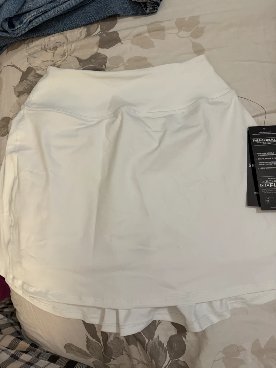 Skechers Women's White Tennis Skirt with Built-in Shorts