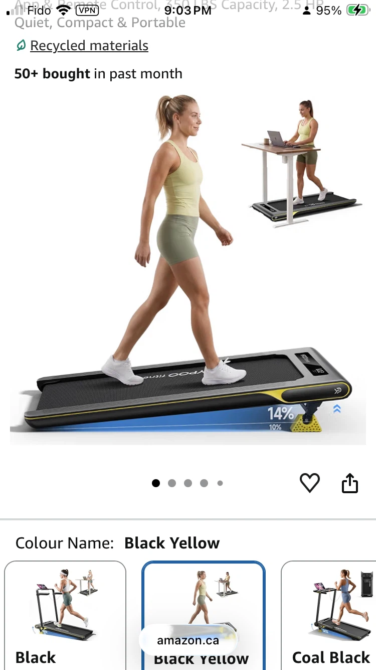 YPOO FITNESS Portable Under Desk Treadmill