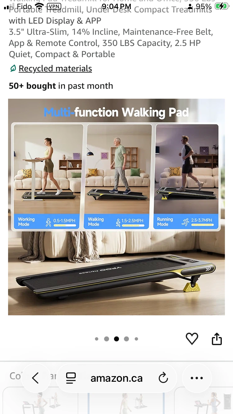 YPOO FITNESS Portable Under Desk Treadmill - photo 3
