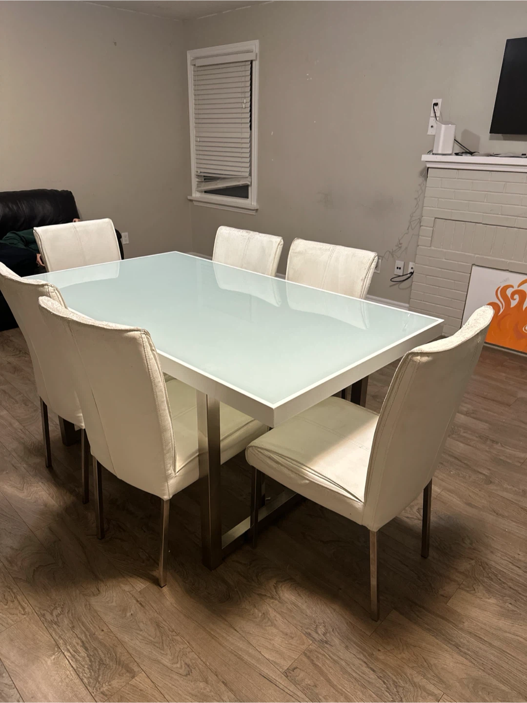 Glass Top Dining Table + 6 Free chairs and 6 free chair covers - photo 2