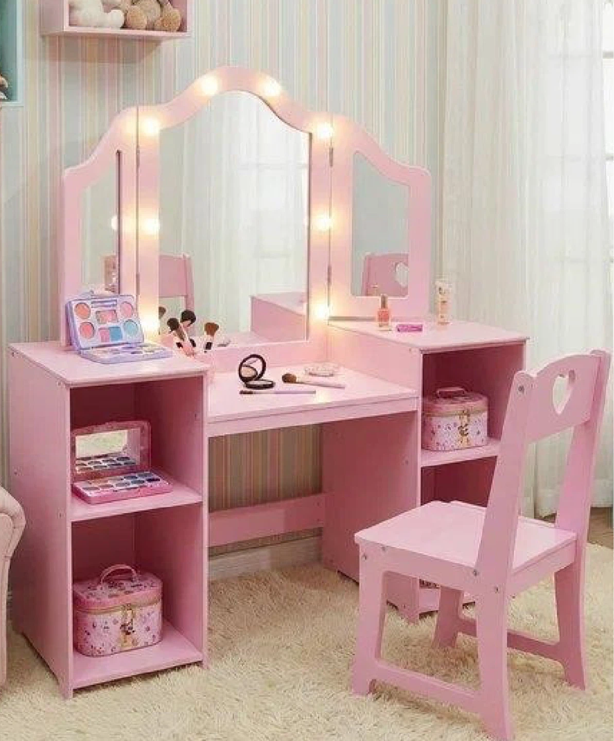 Garvee Kids Vanity Table with Mirror and Chair - photo 3