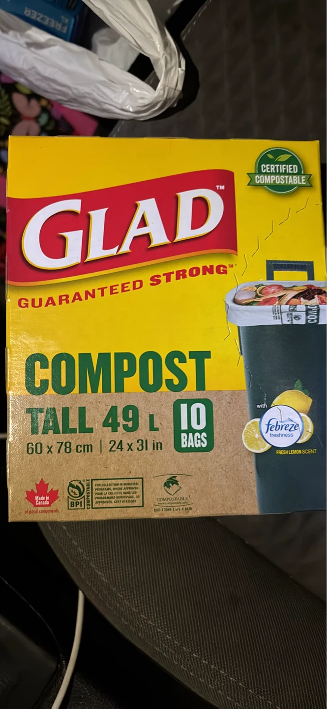Glad Compost Tall 49 L Bags - 10 Count
