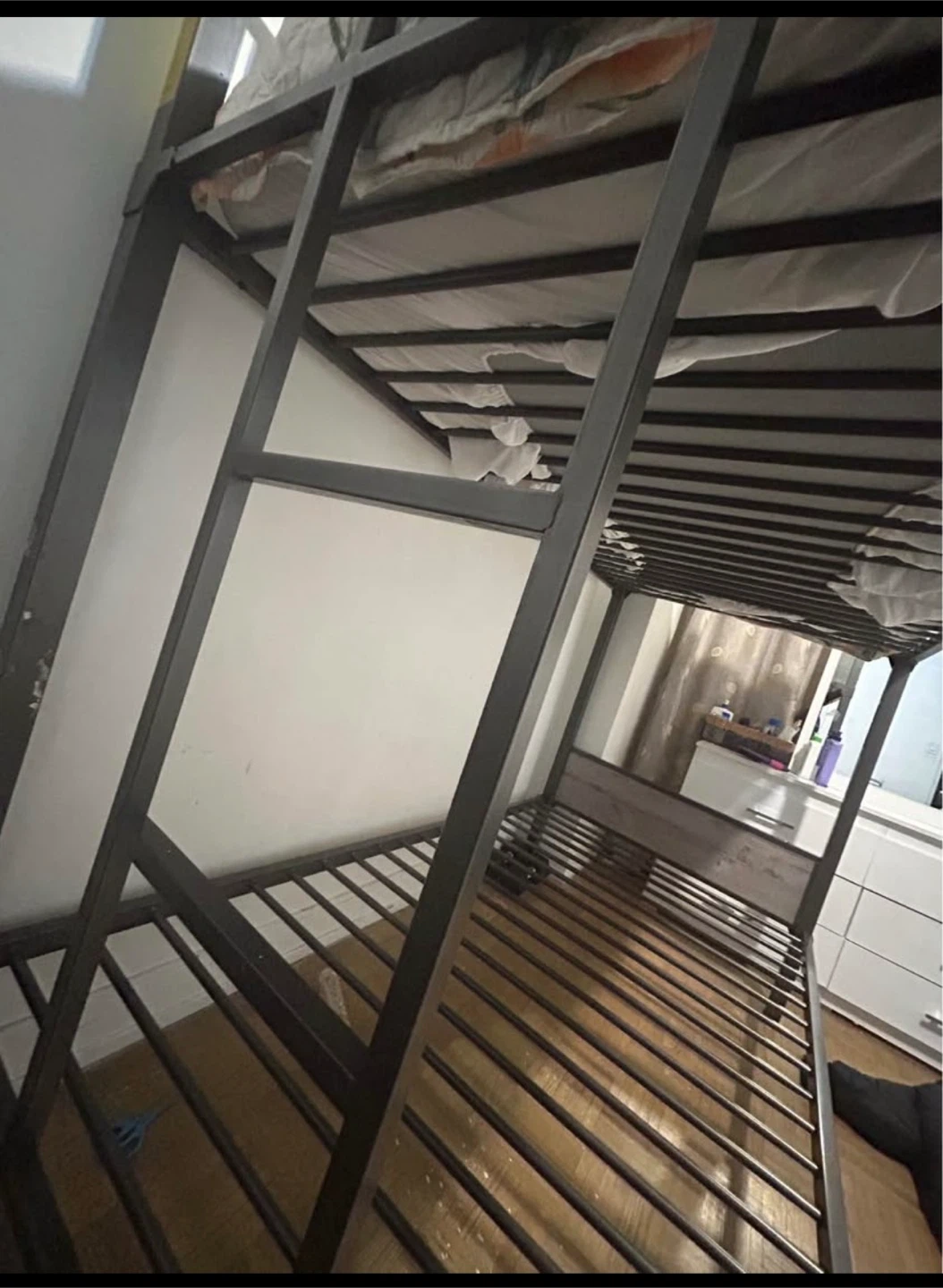 Metal Bunk Bed with Wood Grain Accents - photo 4