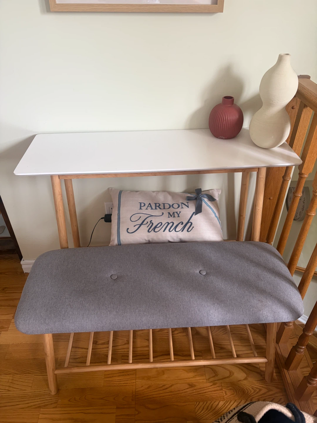 Console Table with Bench and Storage