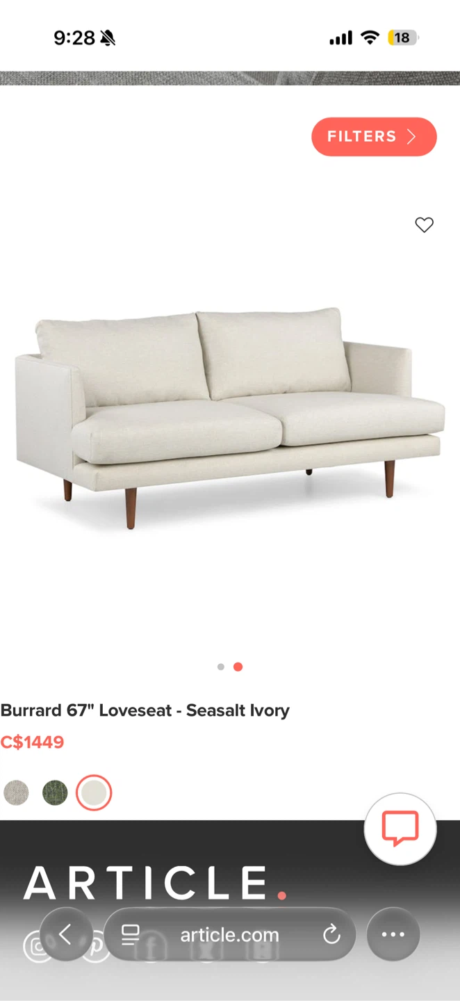 Burrard 67" Loveseat with FREE custom sofa cover - photo 3