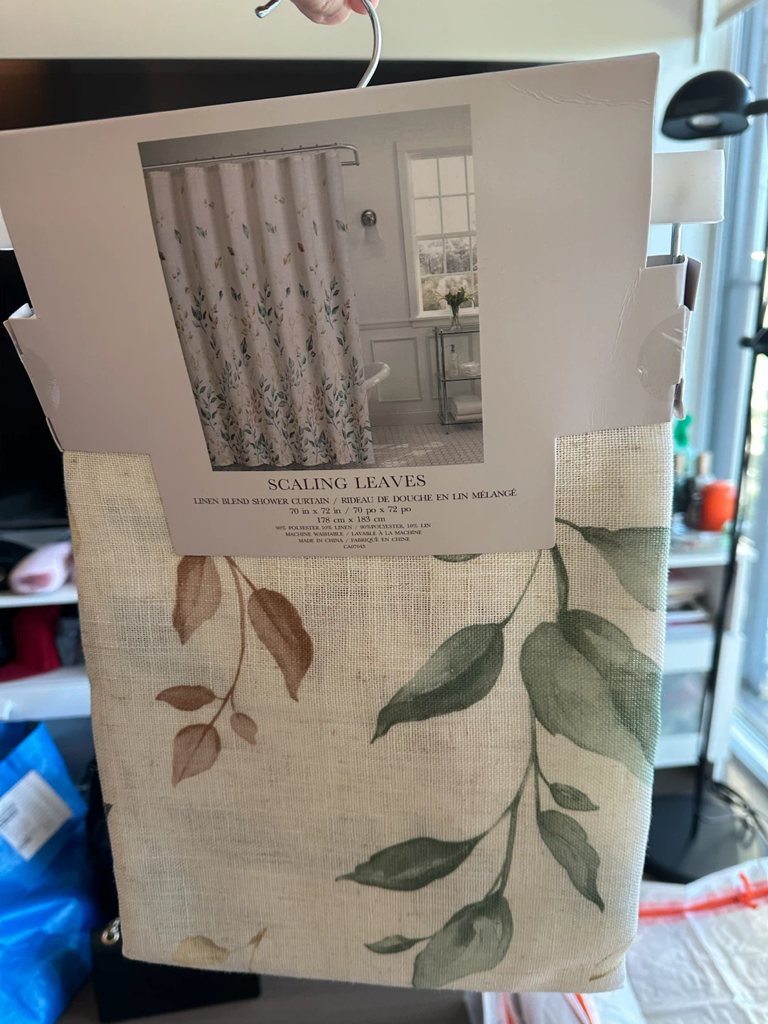 Lilly Linen Blend Shower Curtain - Scaling Leaves - photo 2