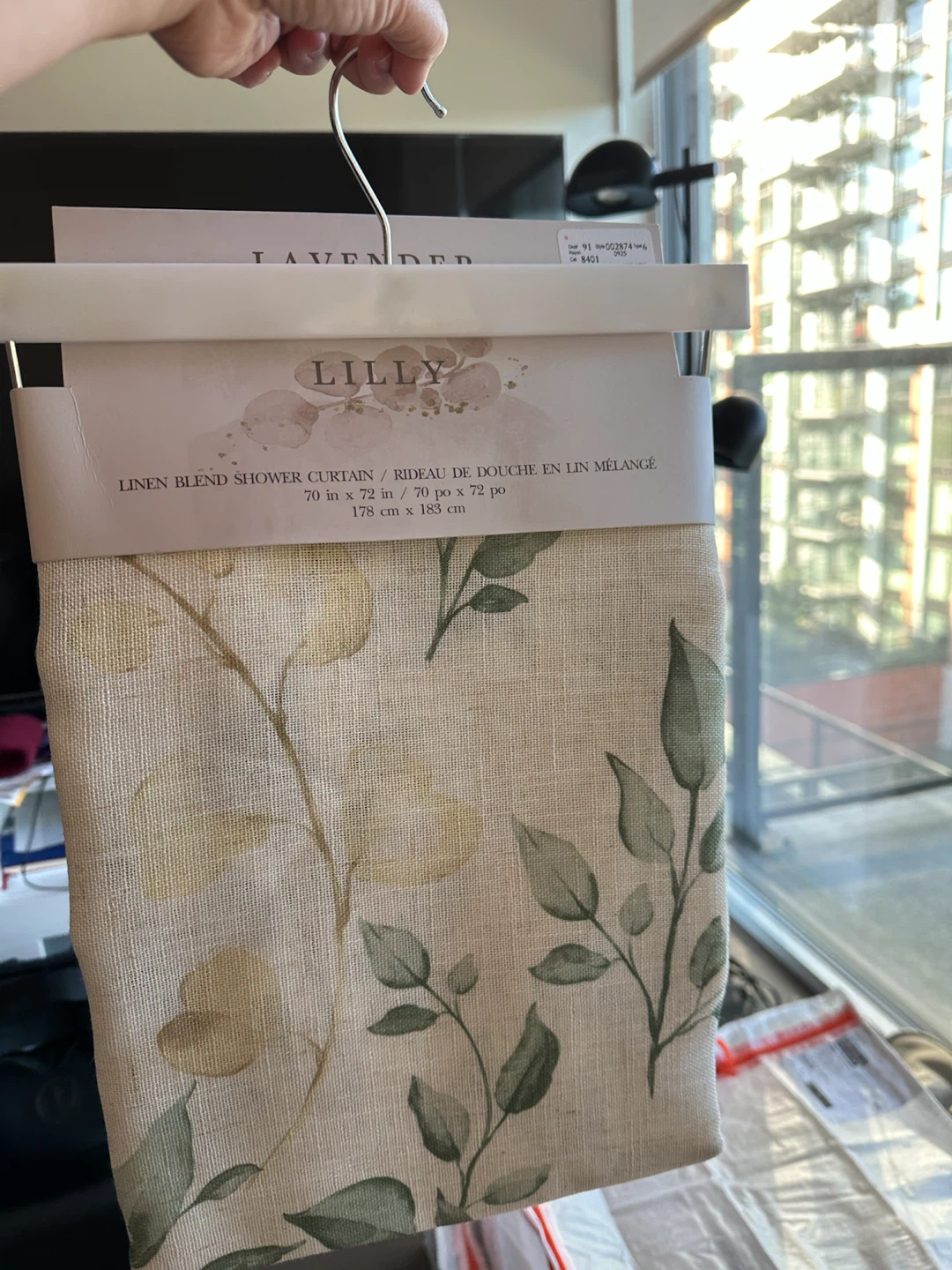 Lilly Linen Blend Shower Curtain - Scaling Leaves - photo 4
