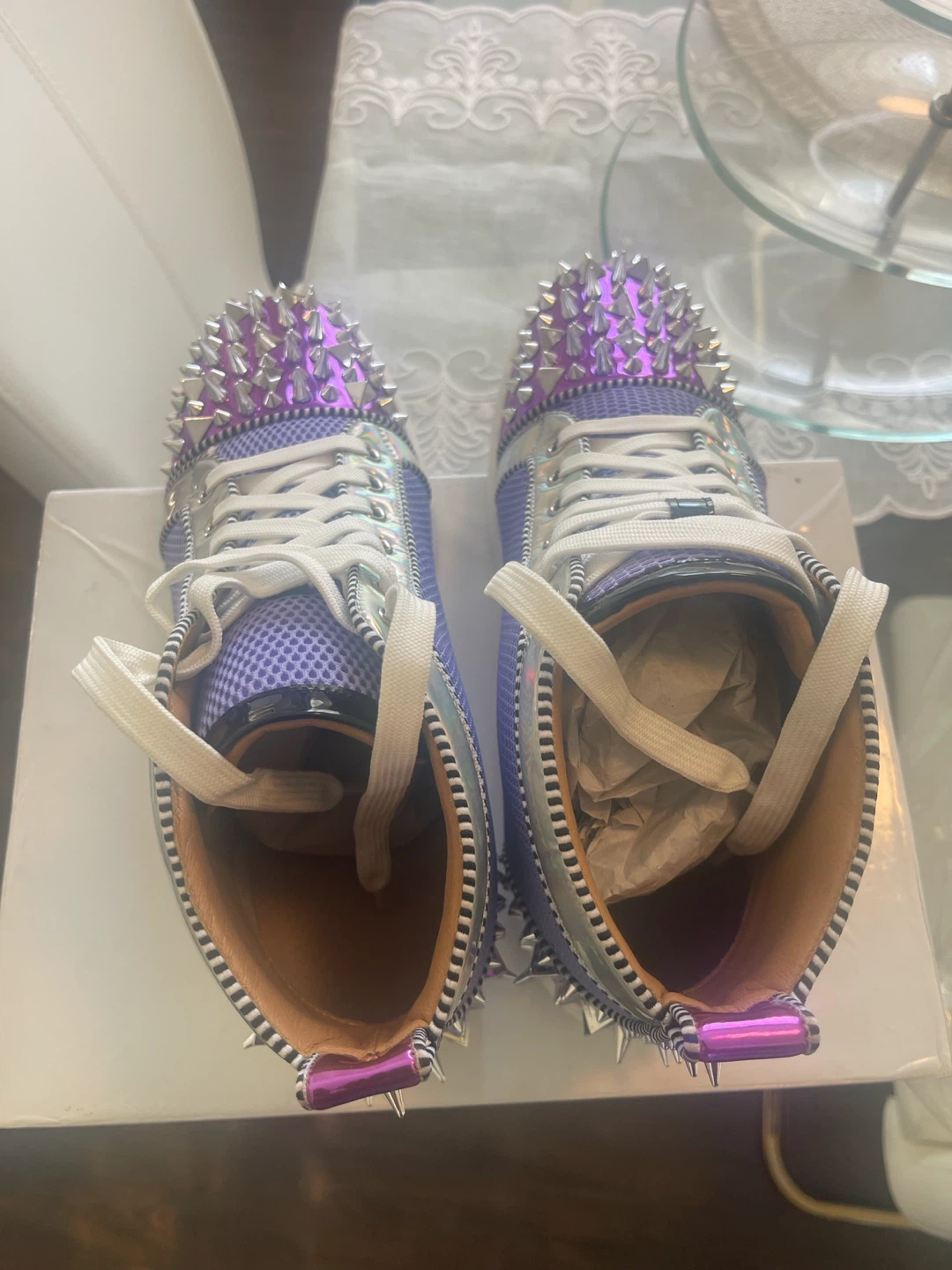 Christian Louboutin Spiked High-Top Sneakers - photo 2