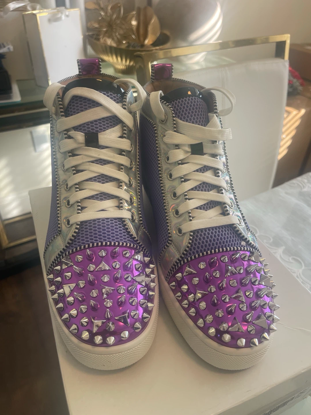 Christian Louboutin Spiked High-Top Sneakers - photo 3