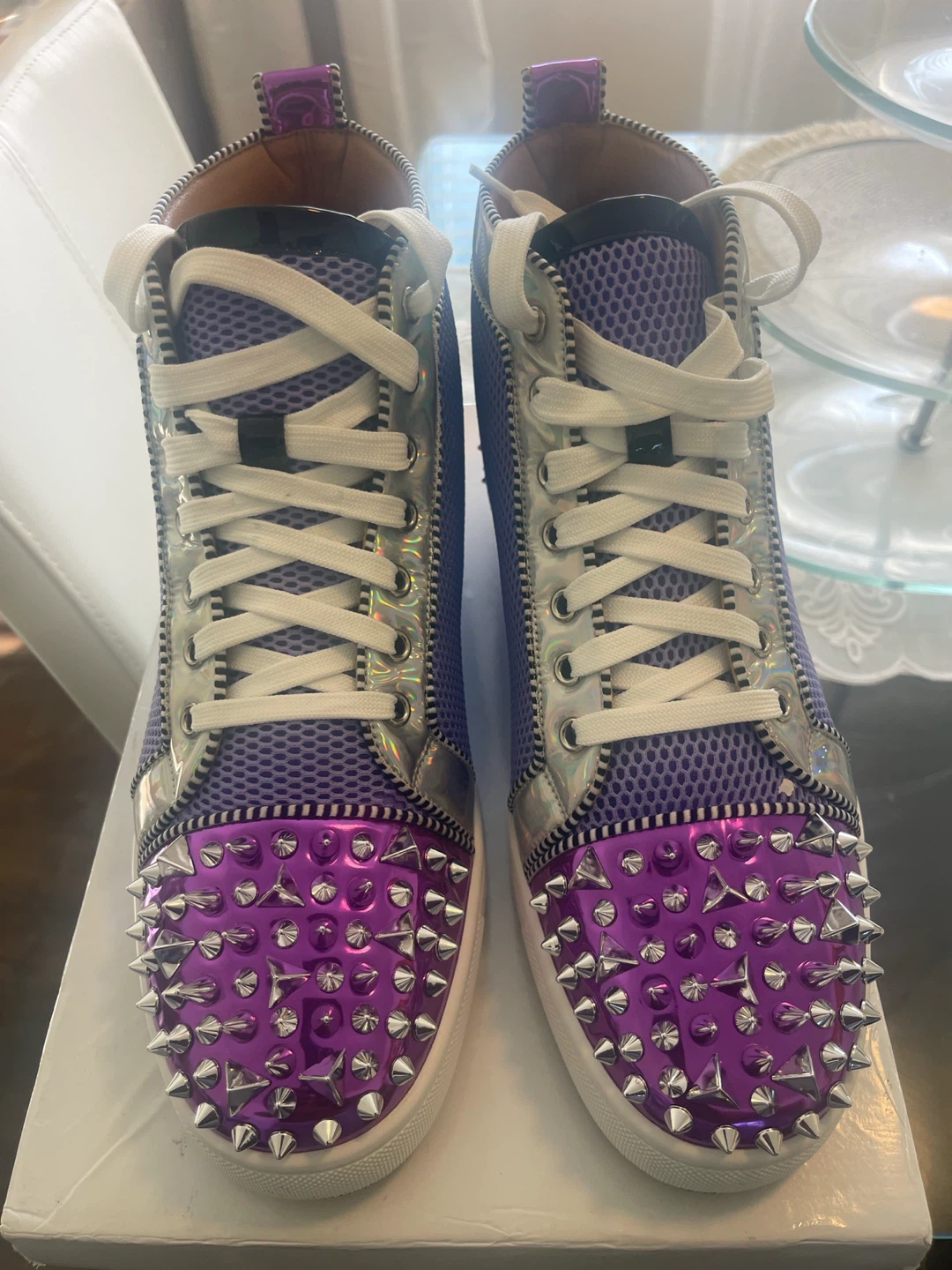Christian Louboutin Spiked High-Top Sneakers - photo 4
