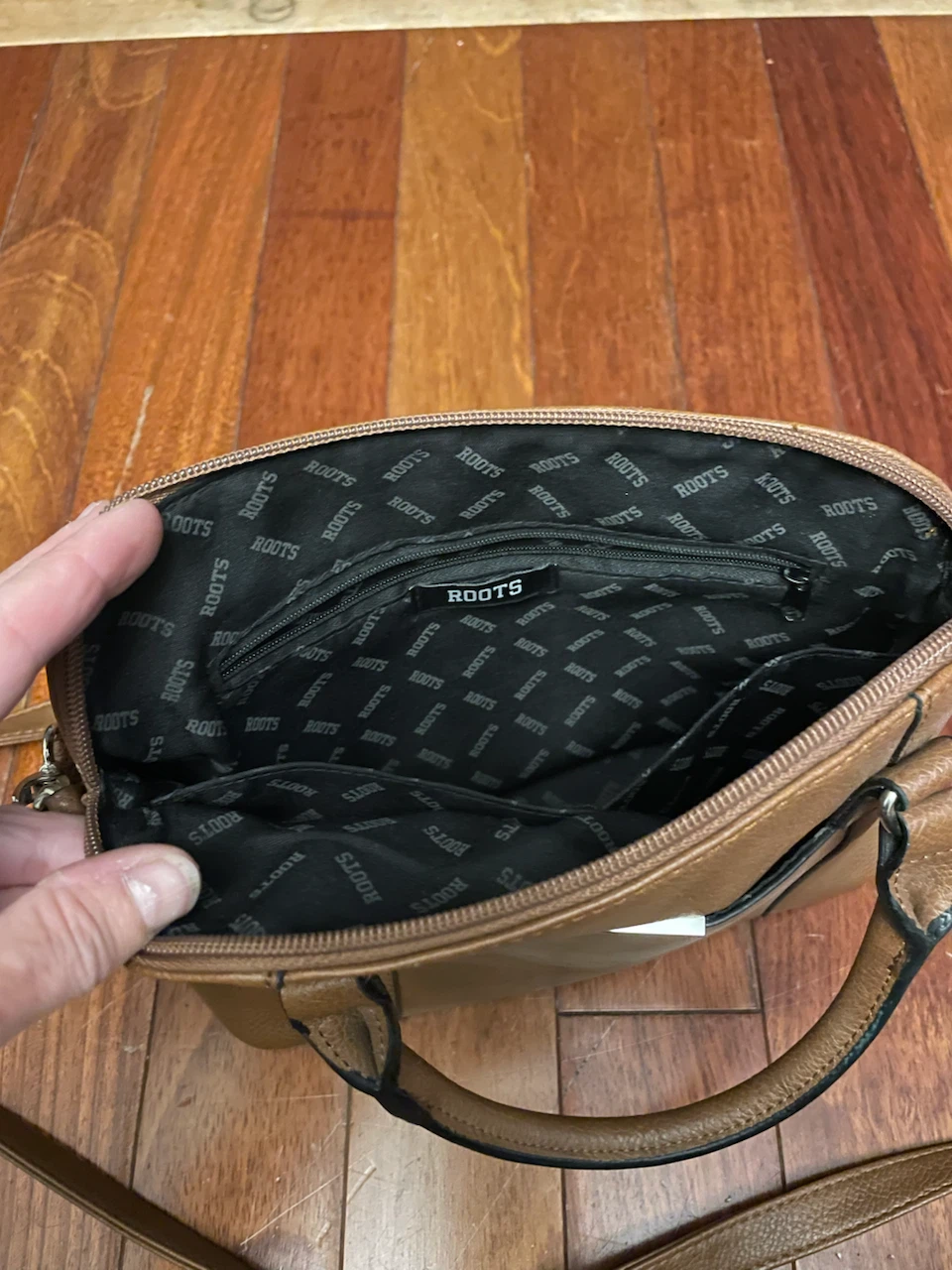Roots Brown Faux Leather Dome Satchel Handbag - photo 3