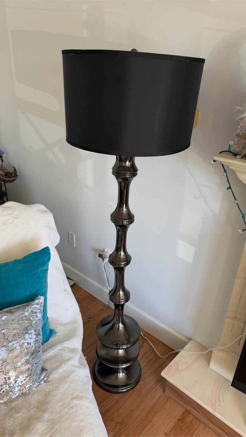 Floor Lamp with Black Shade