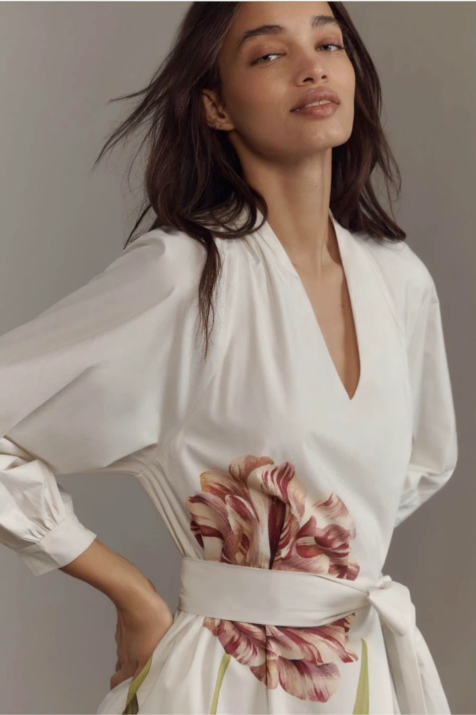 By Anthropologie Belted V-Neck Midi Dress NWT (Retails for $198)