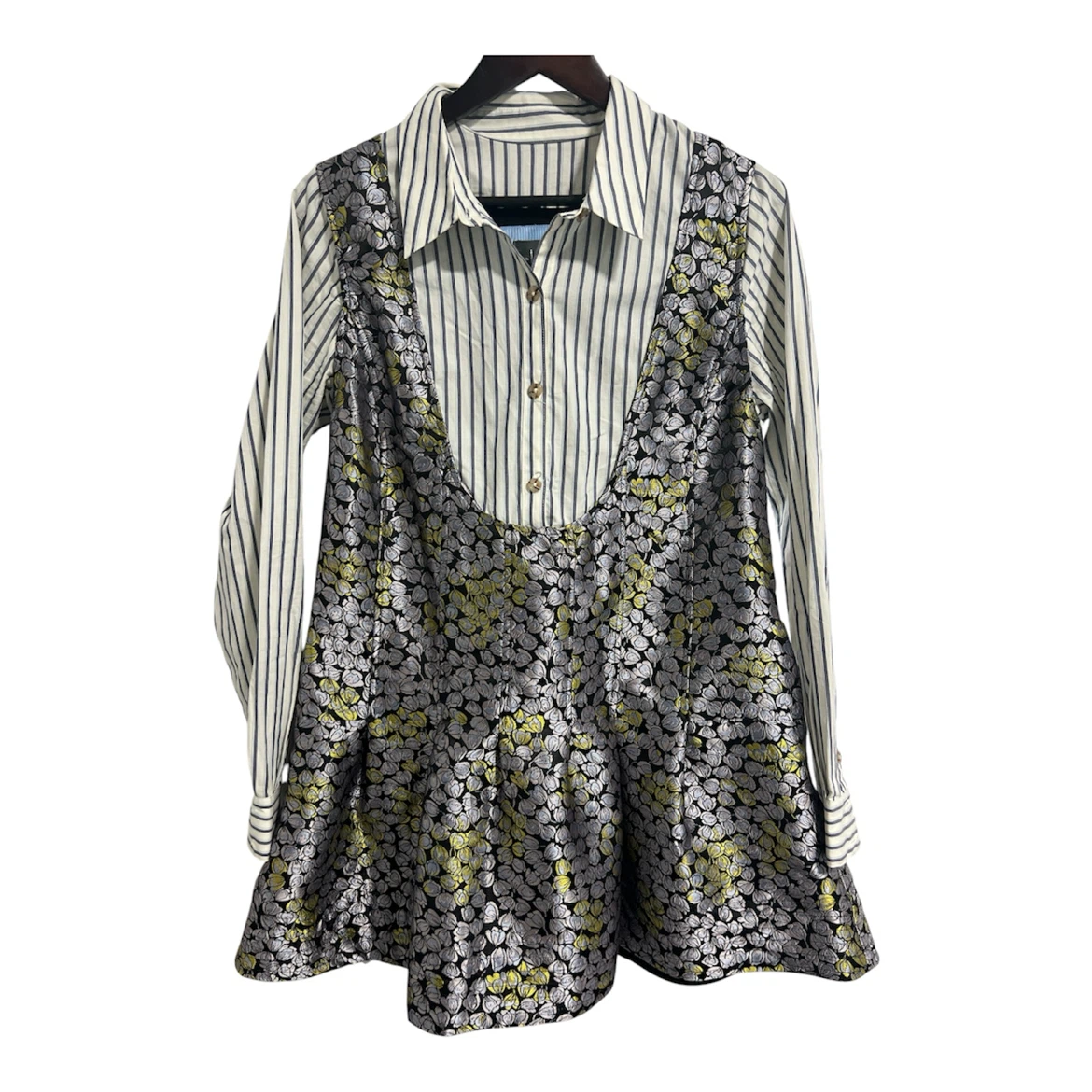 Anthropologie Long-Sleeve  Collared Twofer Flounce Mini Dress - photo 4