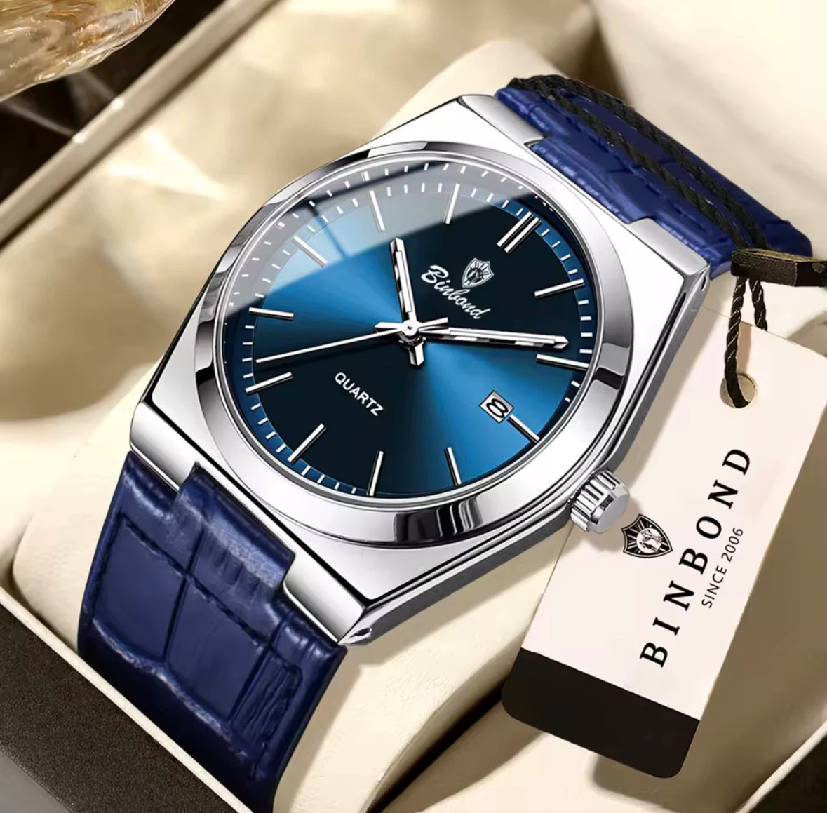 BINBOND Quartz Blue Dial Men's Watch