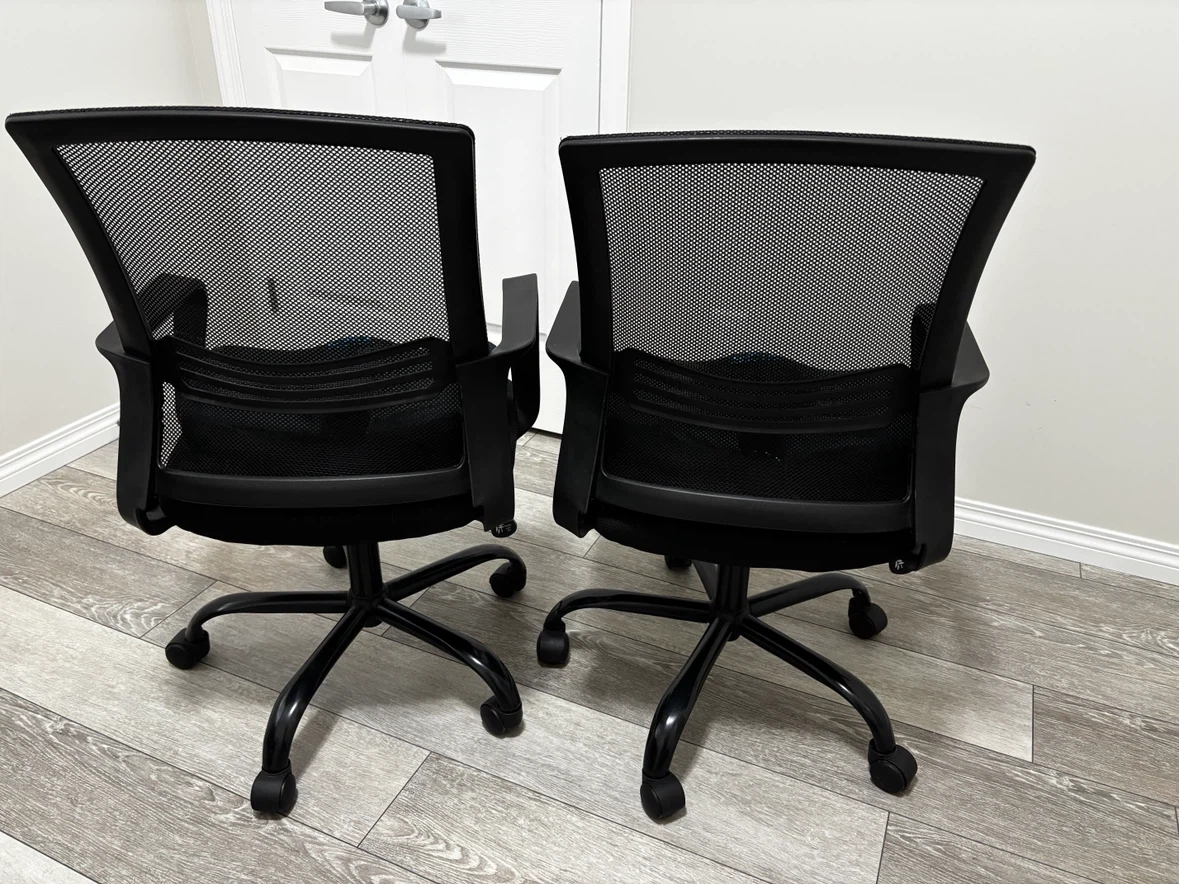 2 Mesh Back Office Chairs and 2 memory foam seat cushions - photo 2