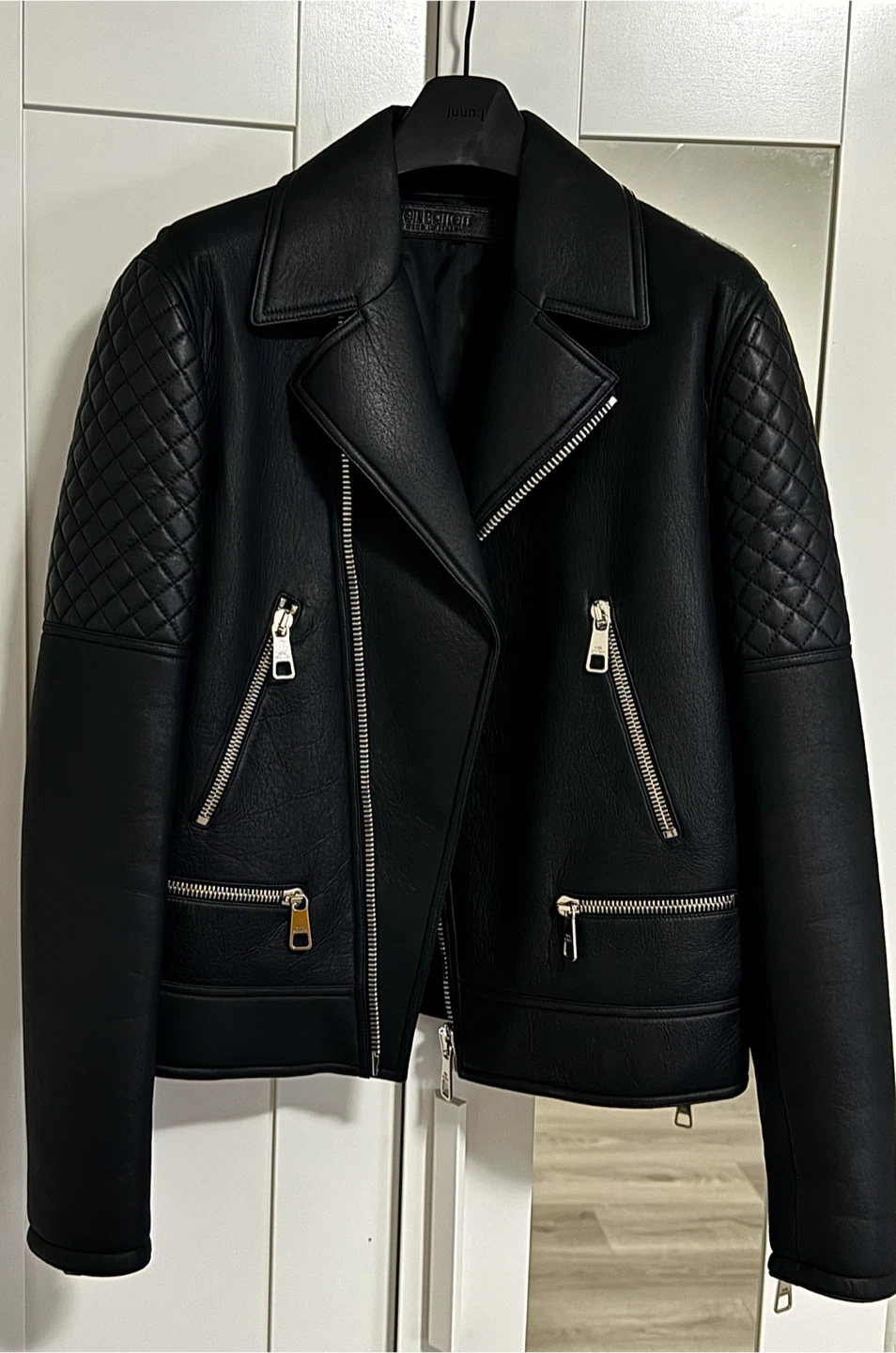 Neil Barrett SS15 Quilted Shoulder Leather Biker Jacket - photo 3